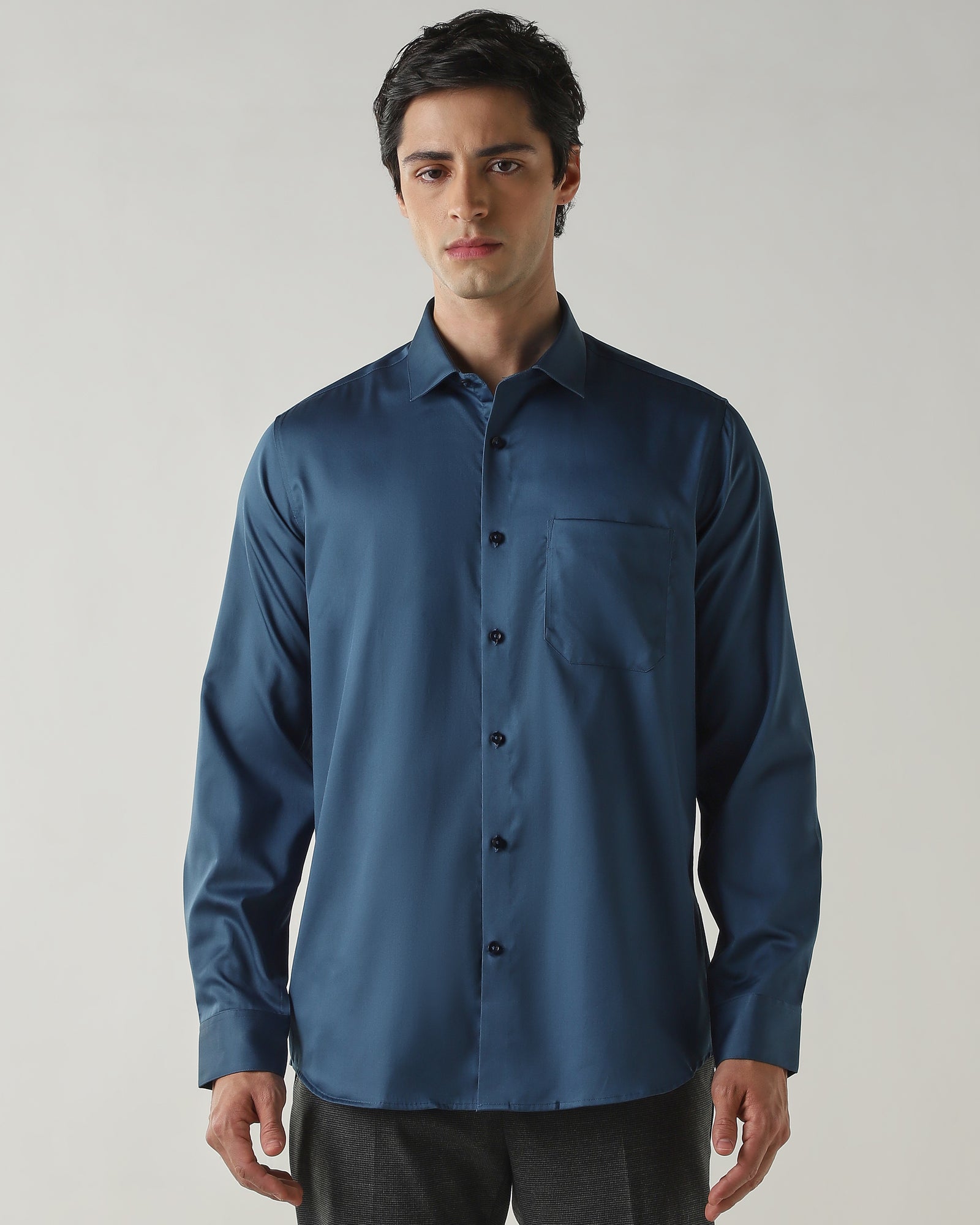 Slim Fit Shirt Teal Blue