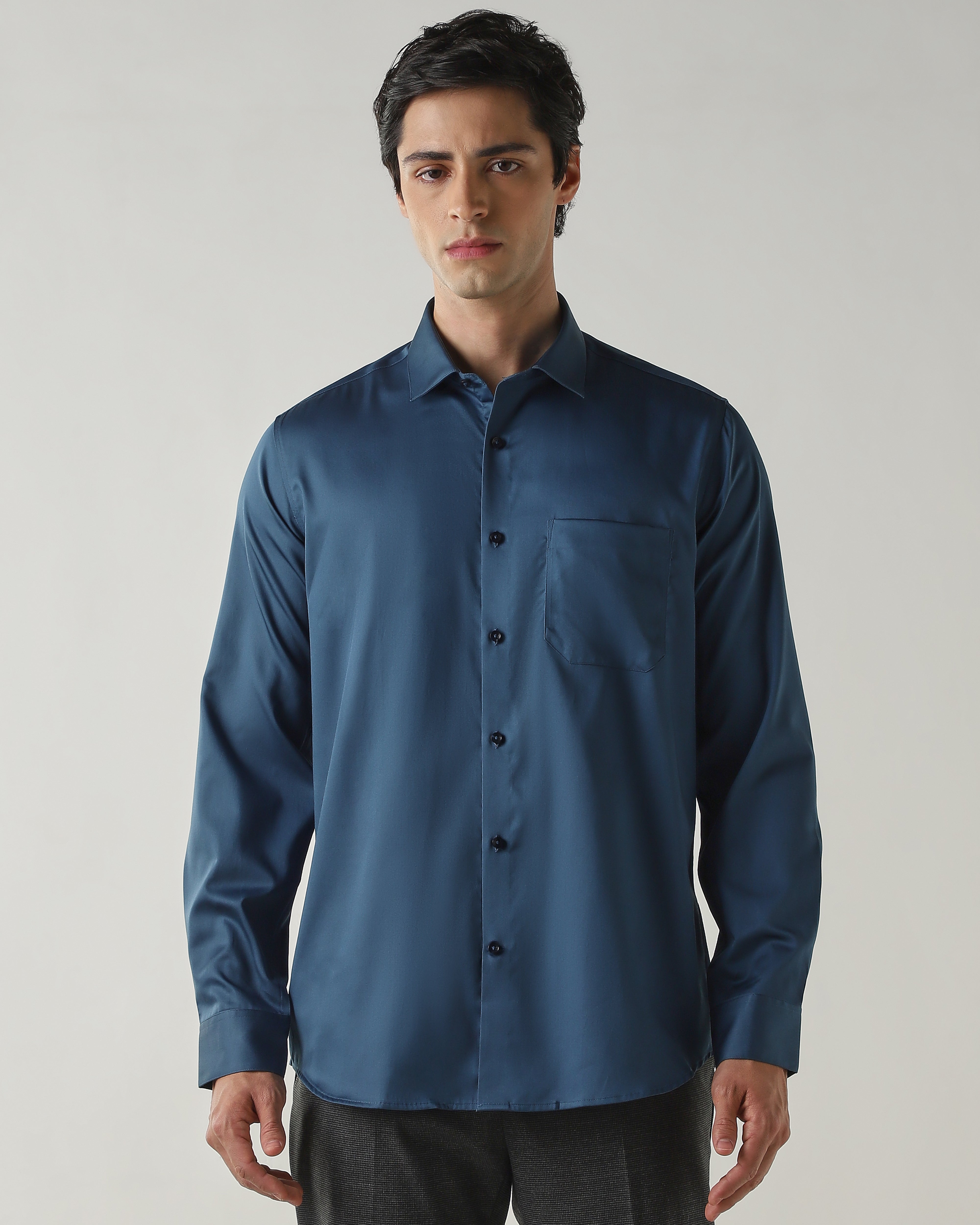 Slim Fit Shirt Teal Blue