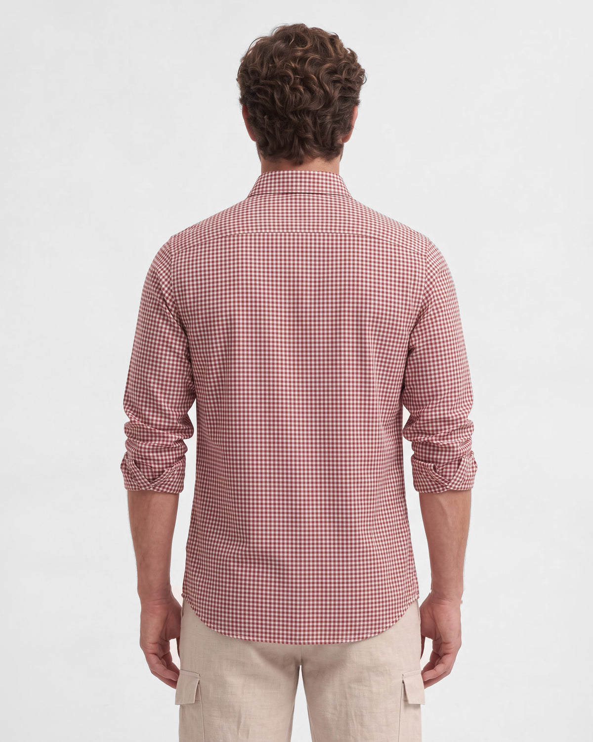 Men's Pure Cotton Checks Regular Fit Full Sleeve Casual Shirt - Rust