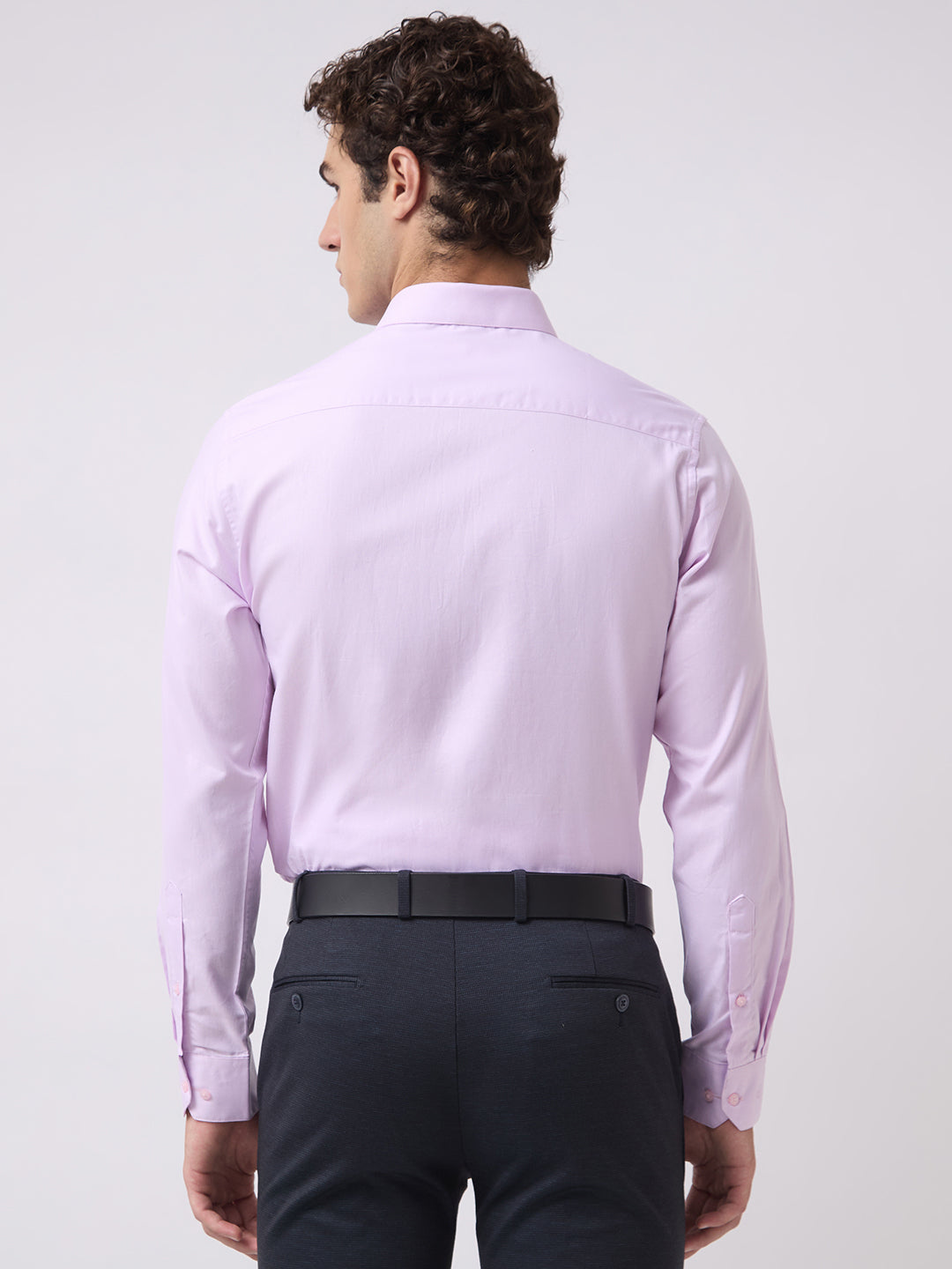Men's Pure Cotton Solid Regular Fit Full Sleeve Formal Shirt - Pink