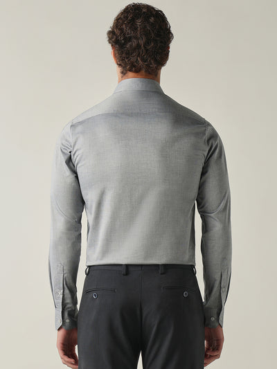 Men's Pure Cotton Solid Slim Fit Full Sleeve Formal Shirt - Grey