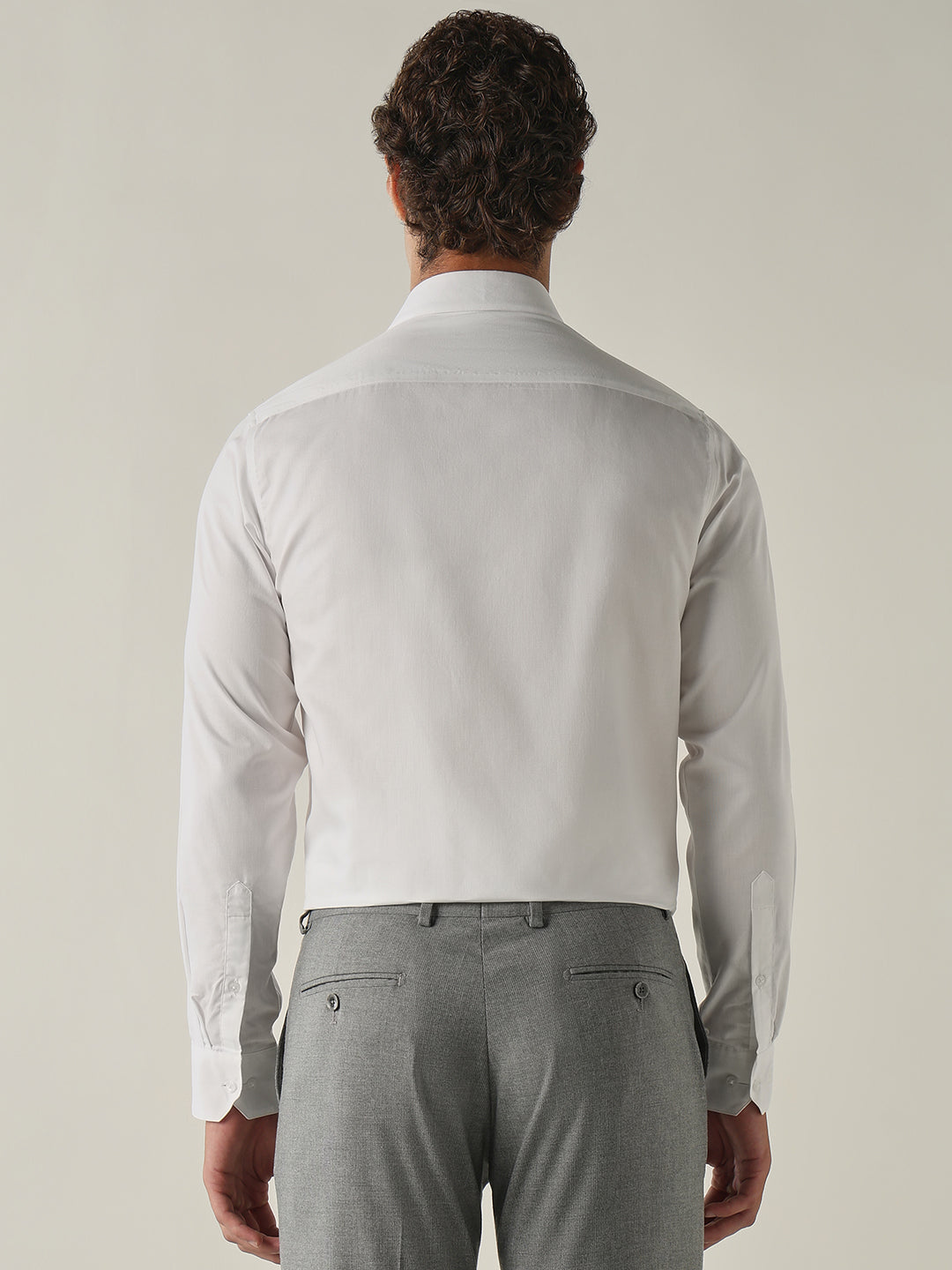 Men's Pure Cotton Solid Slim Fit Full Sleeve Formal Shirt - White
