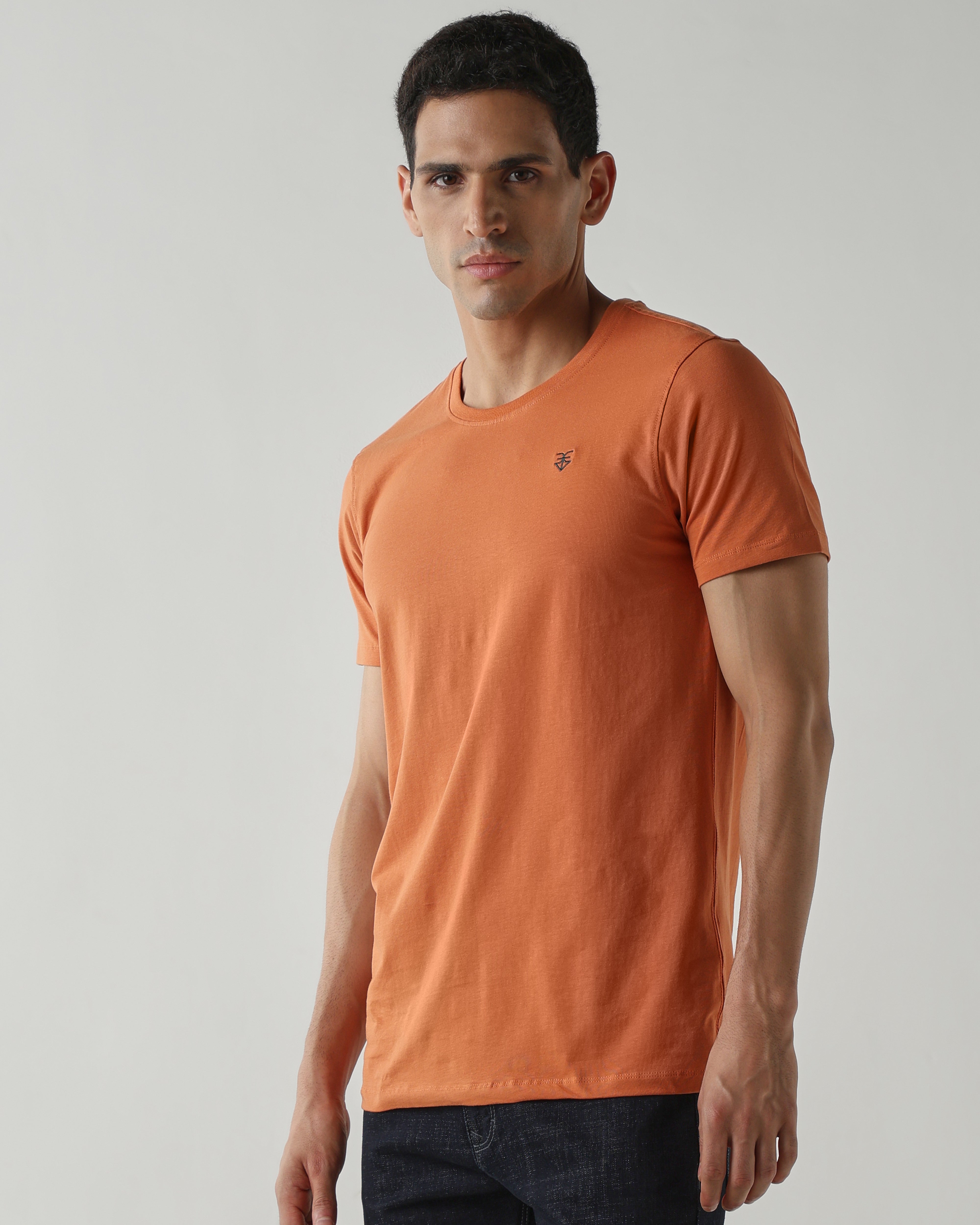 Topwear Single Jersey T-Shirts – Apricot