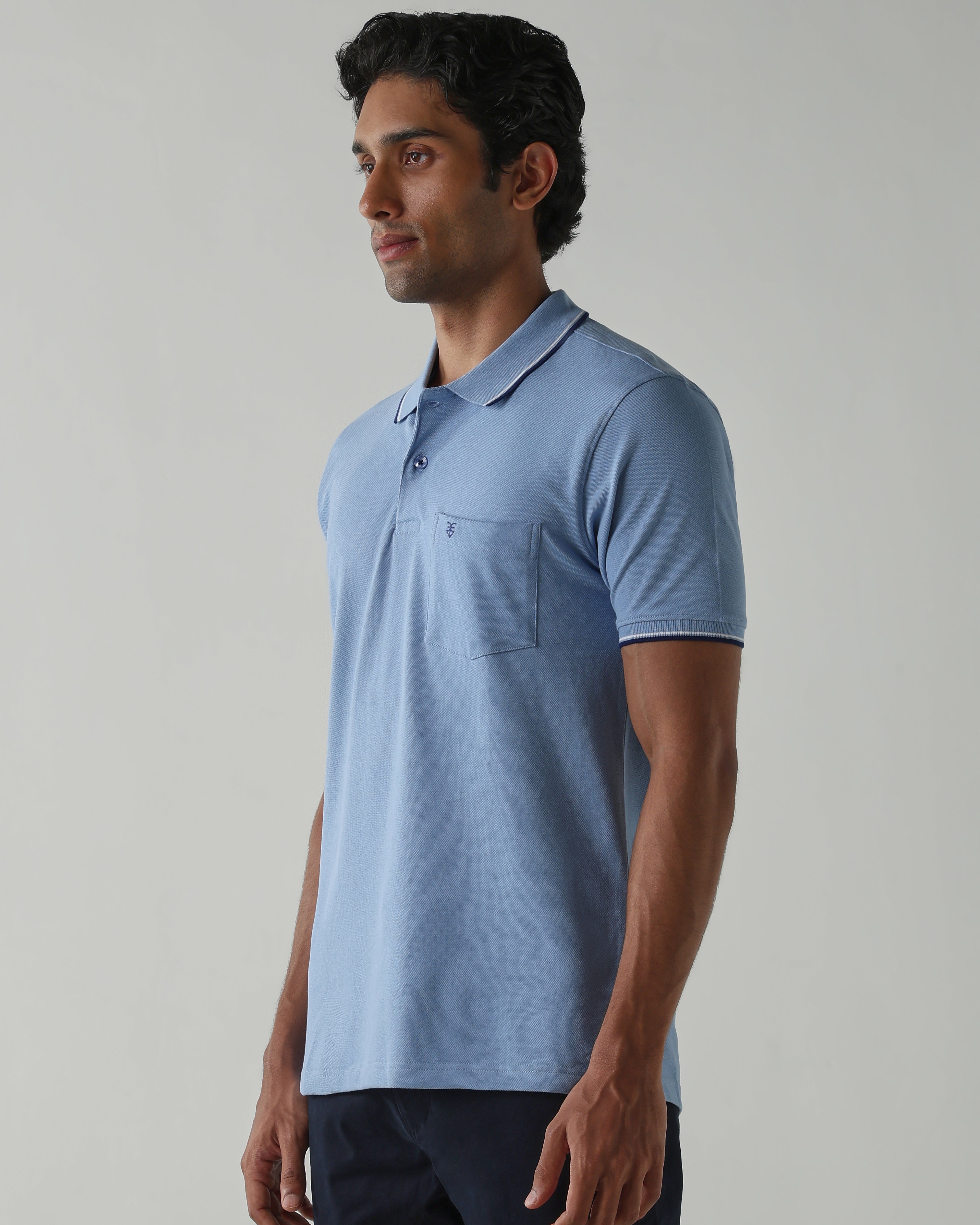 Topwear Premium Pique Knit Fabric T-Shirts – Airforce