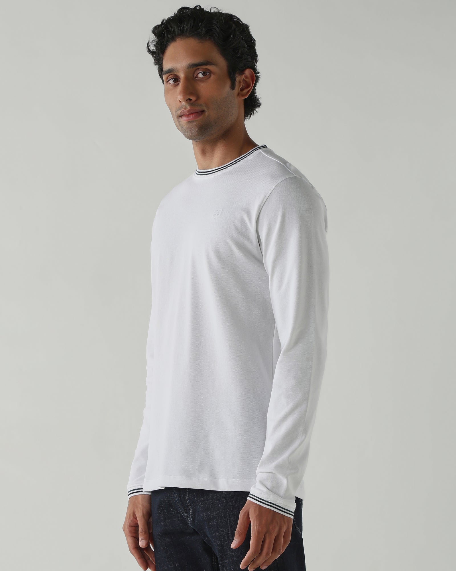 Topwear Premium Pique Knit Fabric T-Shirts – White