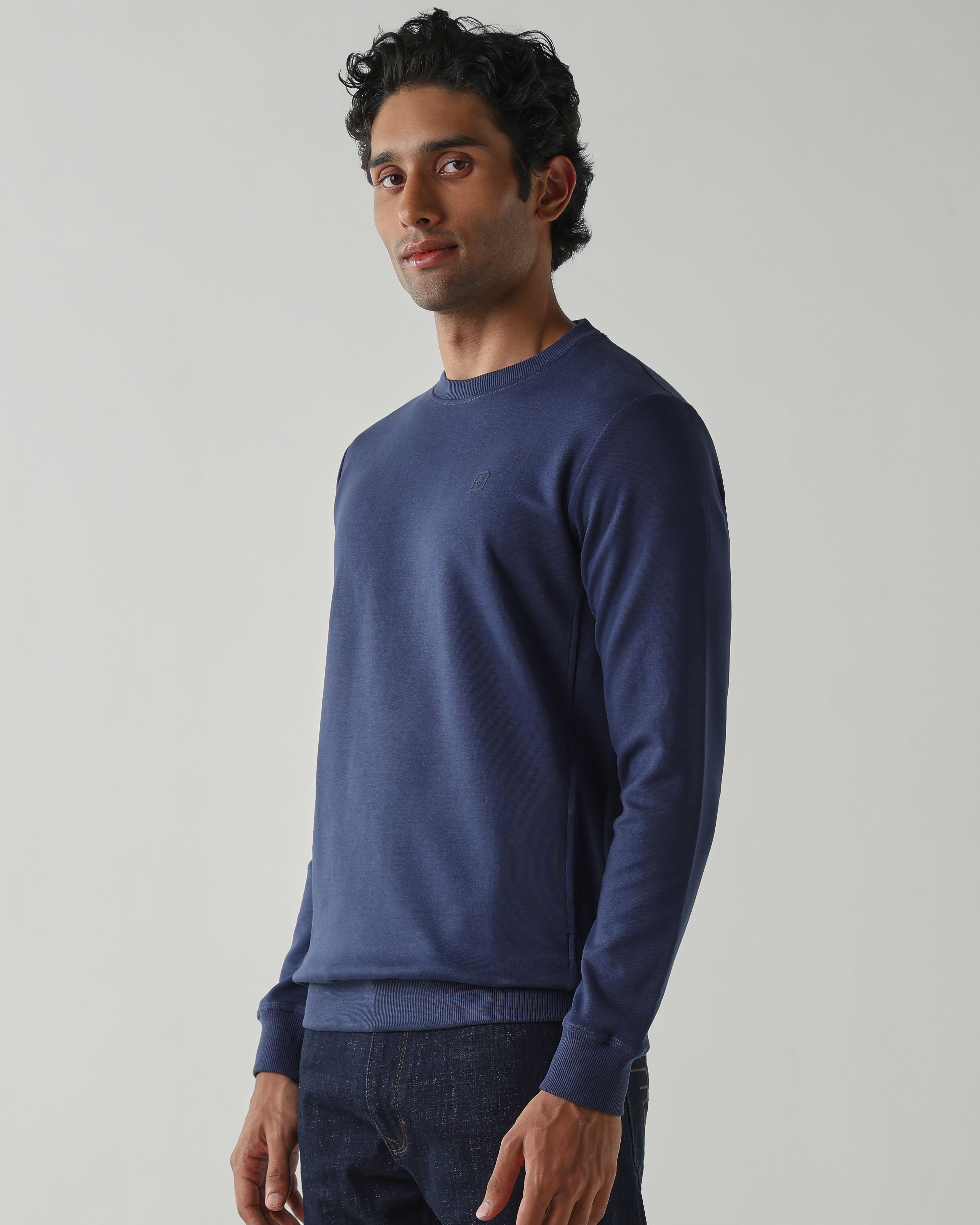 Round Neck Full sleeve  Sweatshirts – Insignia Blue