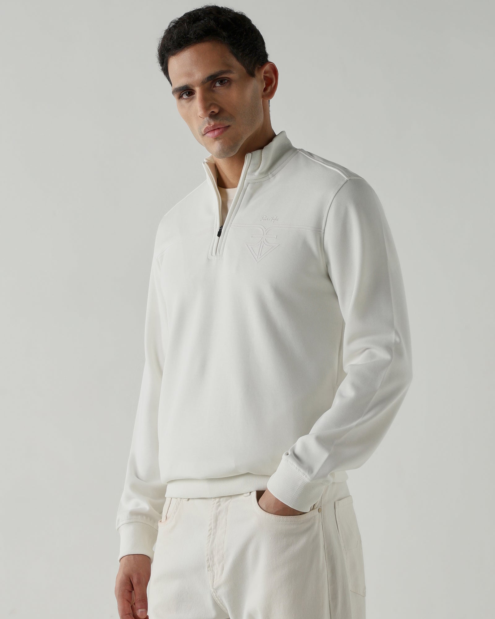 Round Neck Full sleeve  Sweatshirts – Ivory