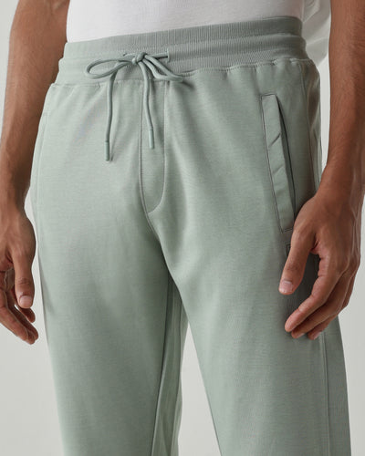 Rib at Waist and bottom Flat Front  Joggers – Frosty Green