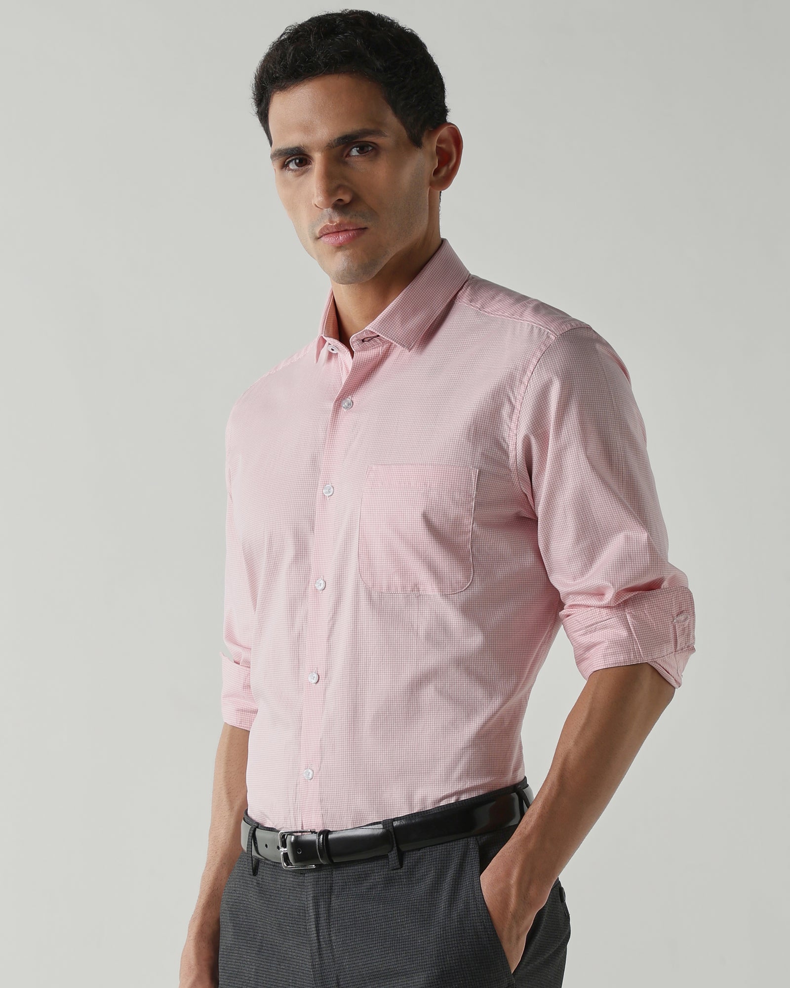 Pink Pure Cotton Shirts for Men | Slim Fit Luxury Wear