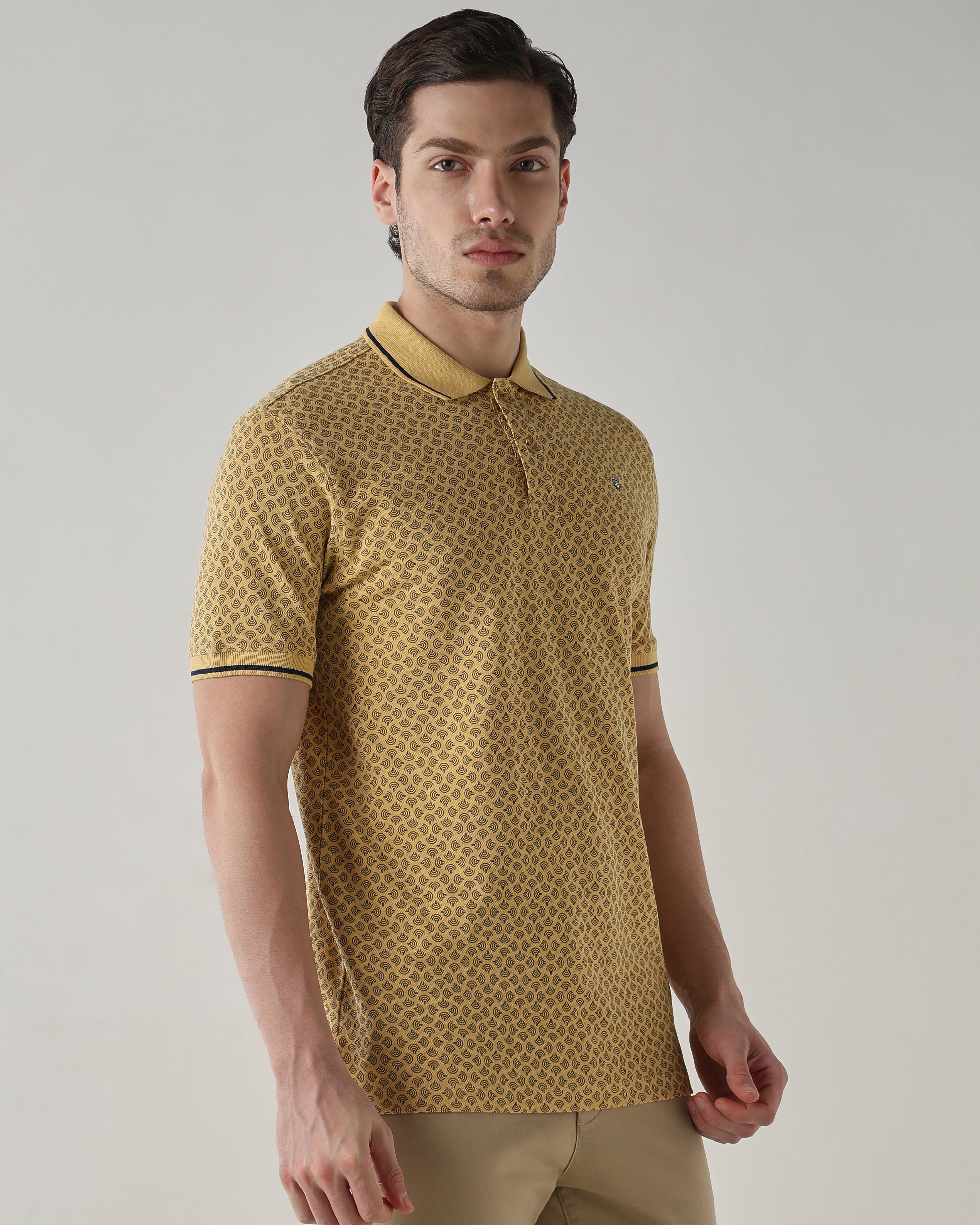 Men Regular Fit T-Shirt New Wheat