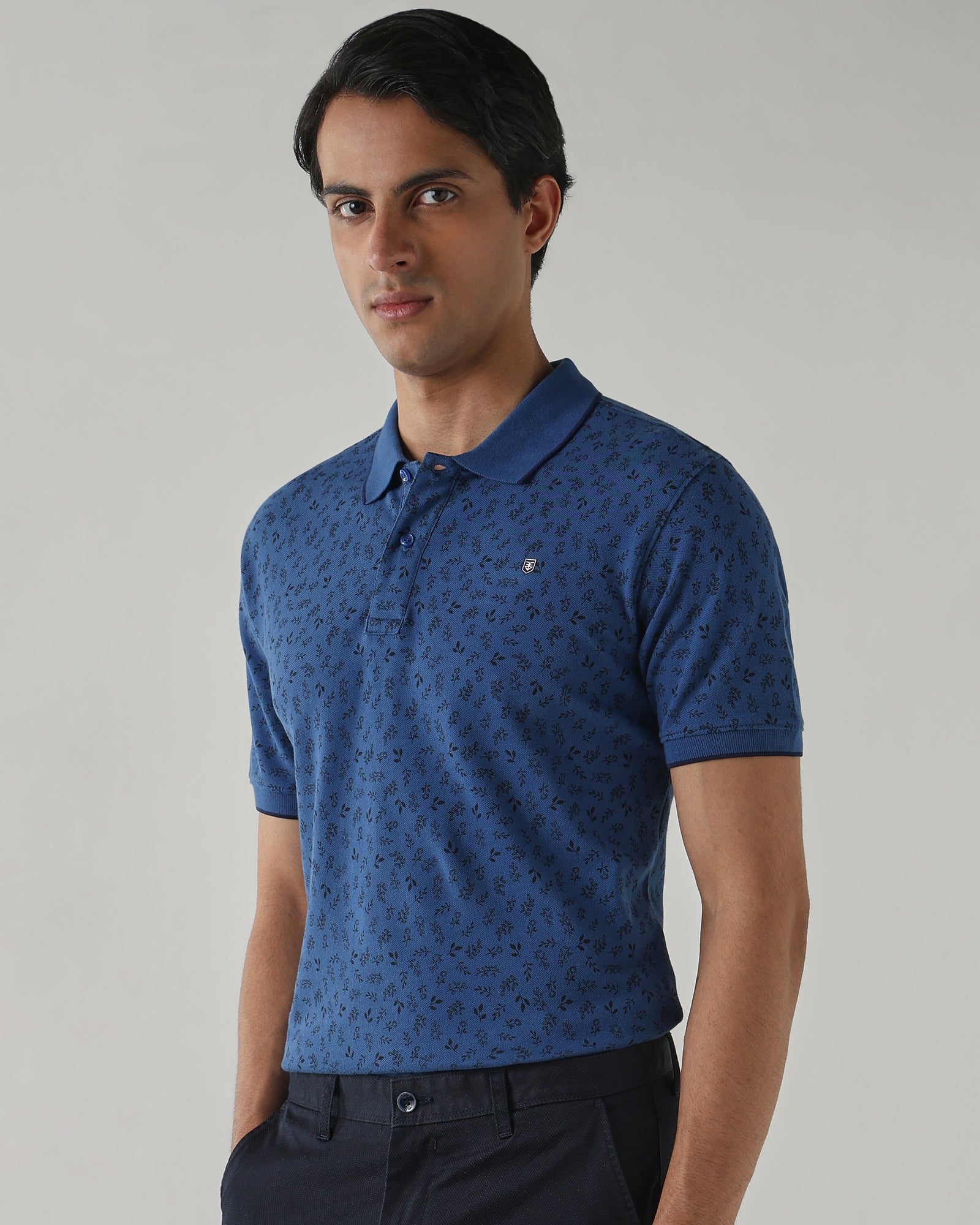 Men Regular Fit T-Shirt Dark Blue