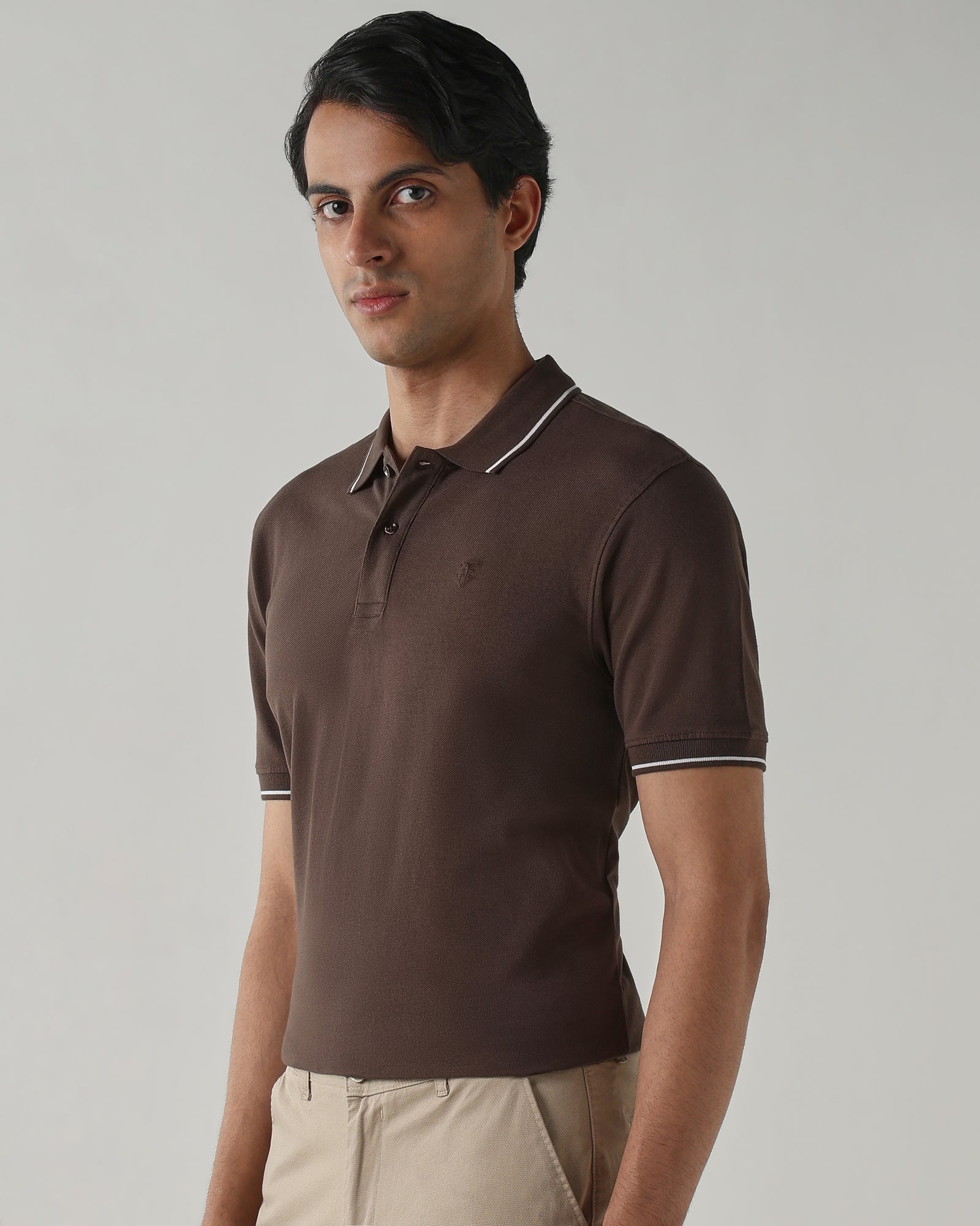 Men Regular Fit T-Shirt Chocolate Brown