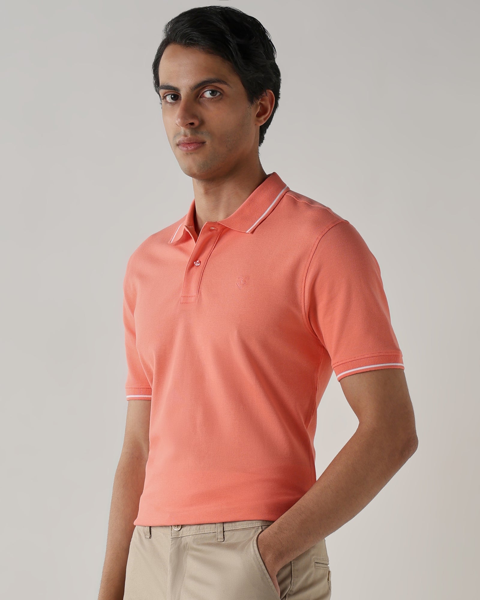 Men Regular Fit T-Shirt Peach Pink
