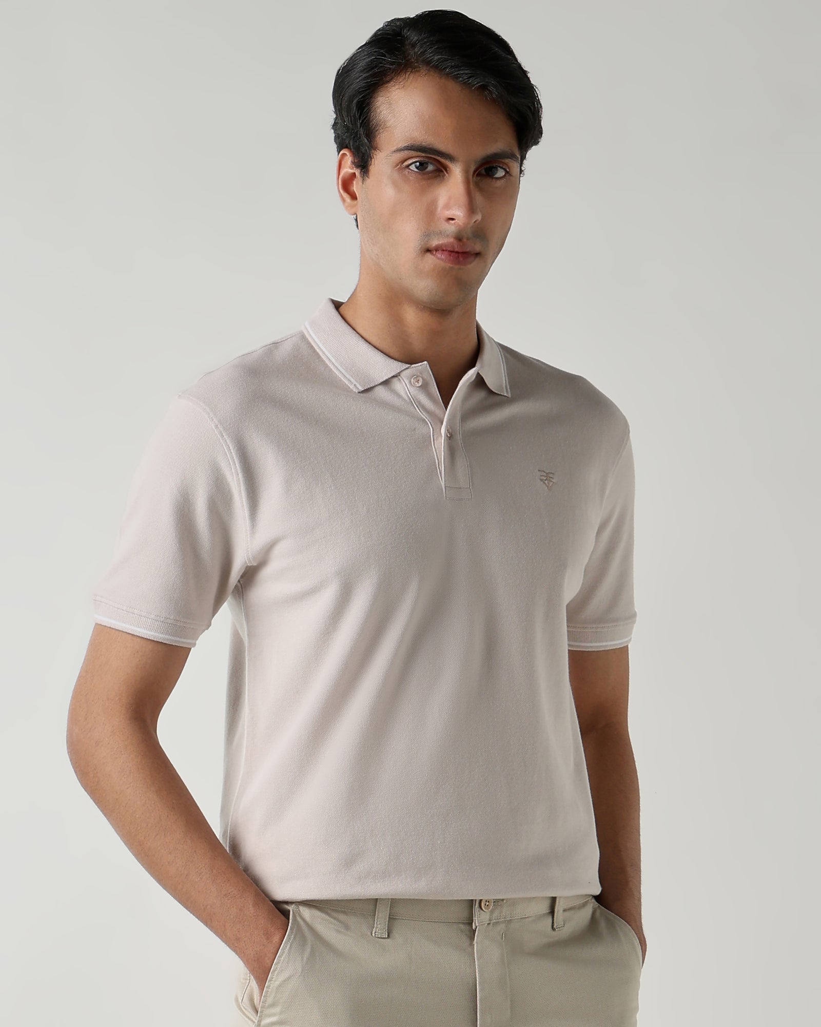 Men Regular Fit T-Shirt White Sand