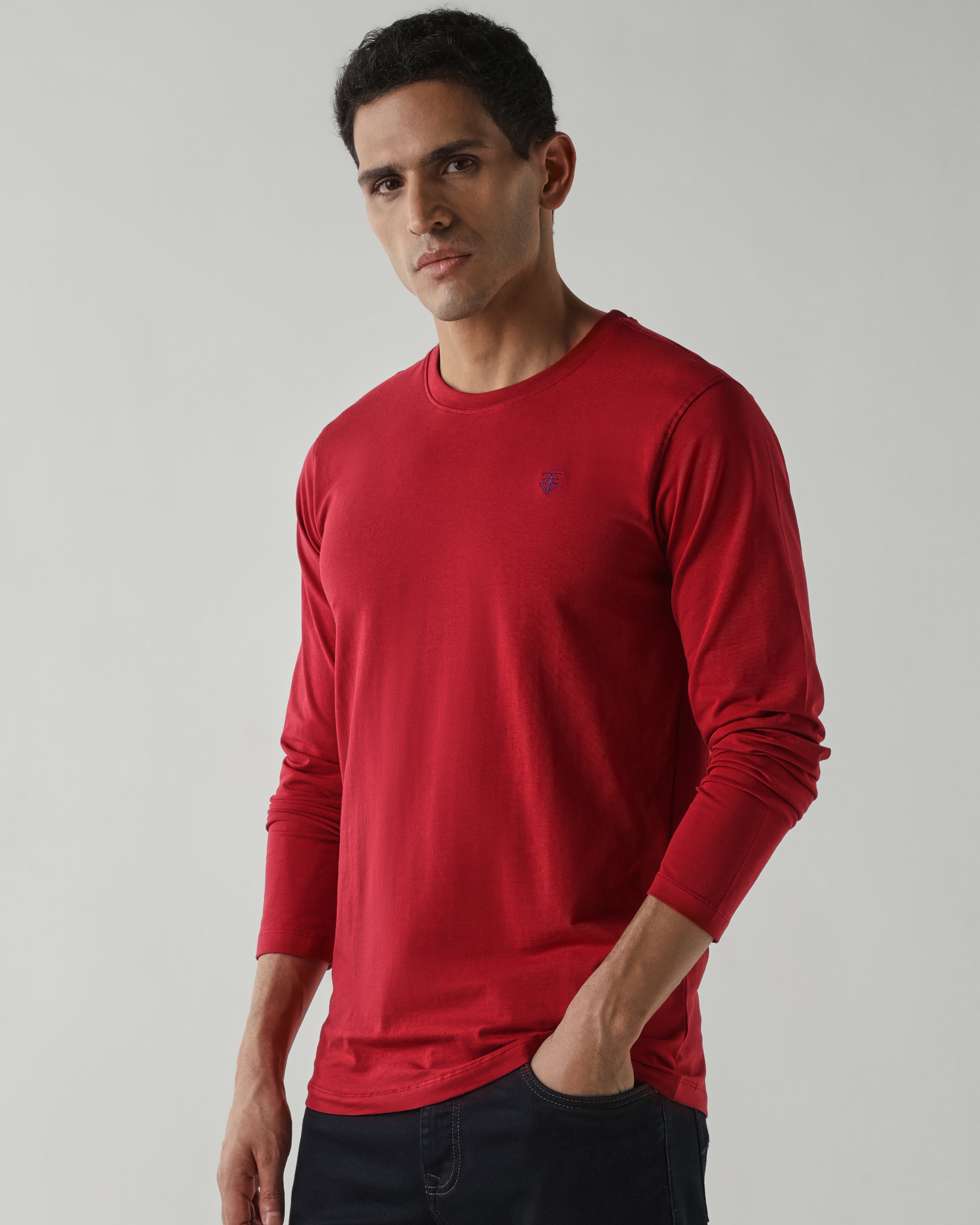 Topwear Jersey Knit Fabric T-Shirts – Maroon