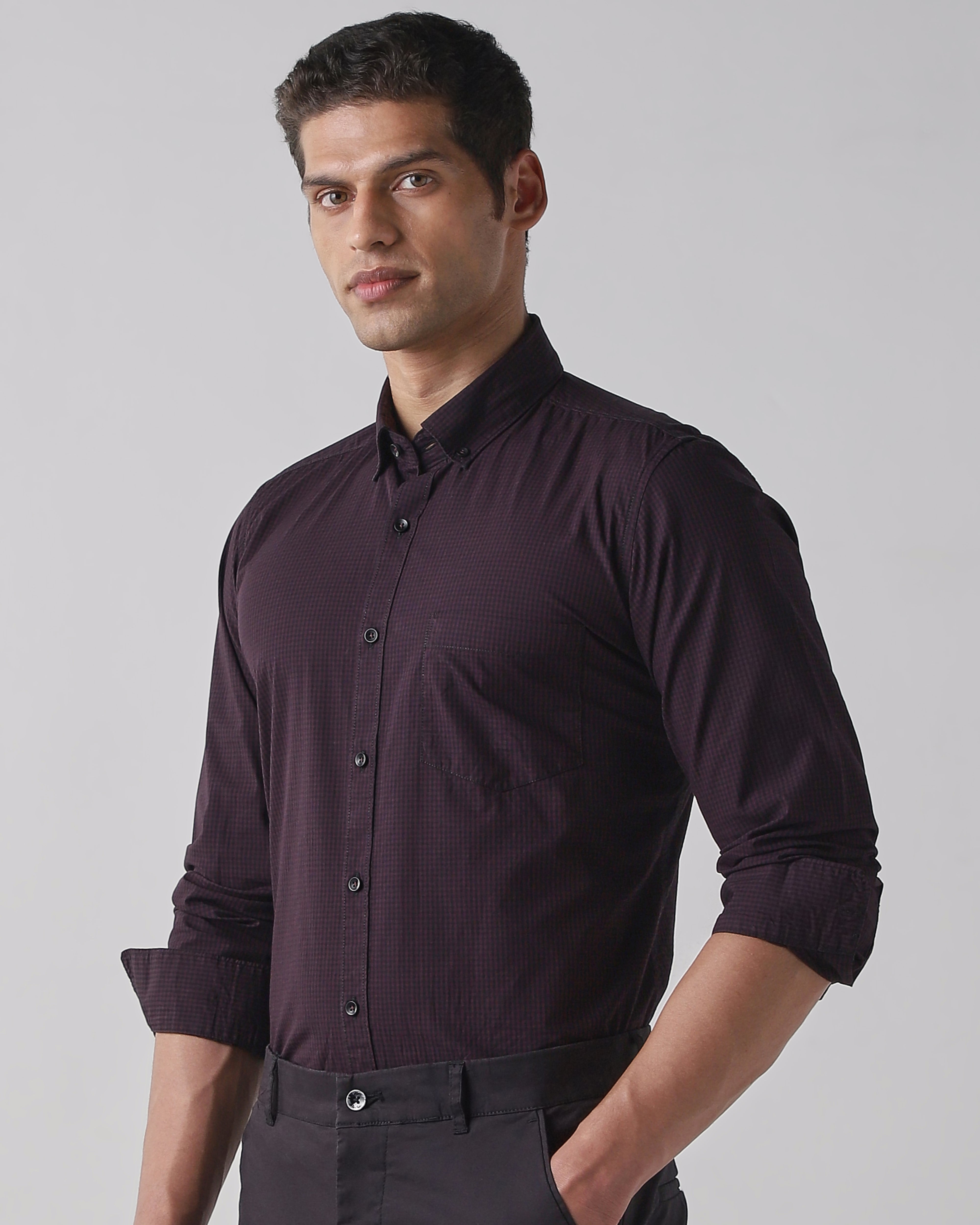 Men's Slim Fit Shirt wine