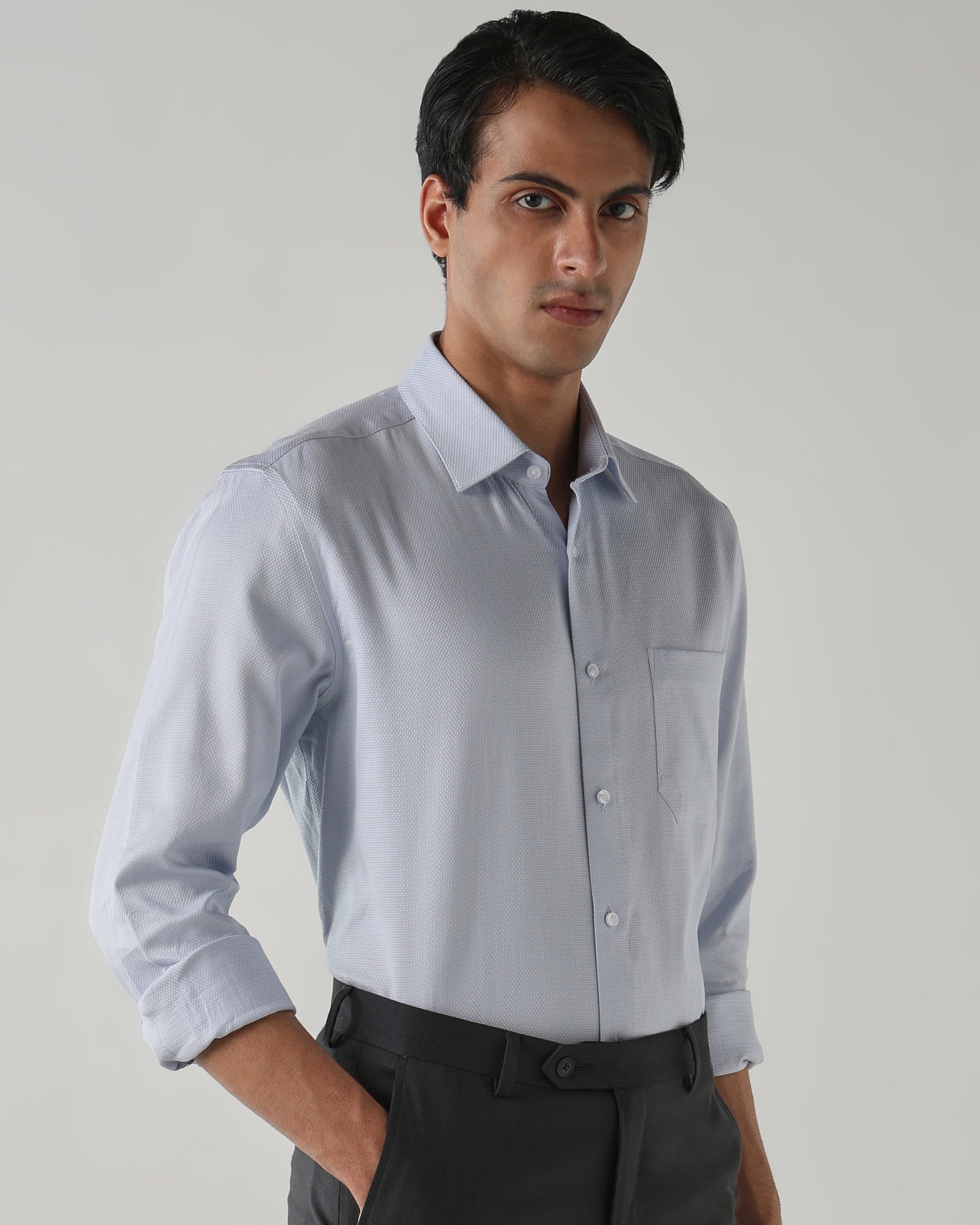 Men Regular Fit Shirt Sky Blue