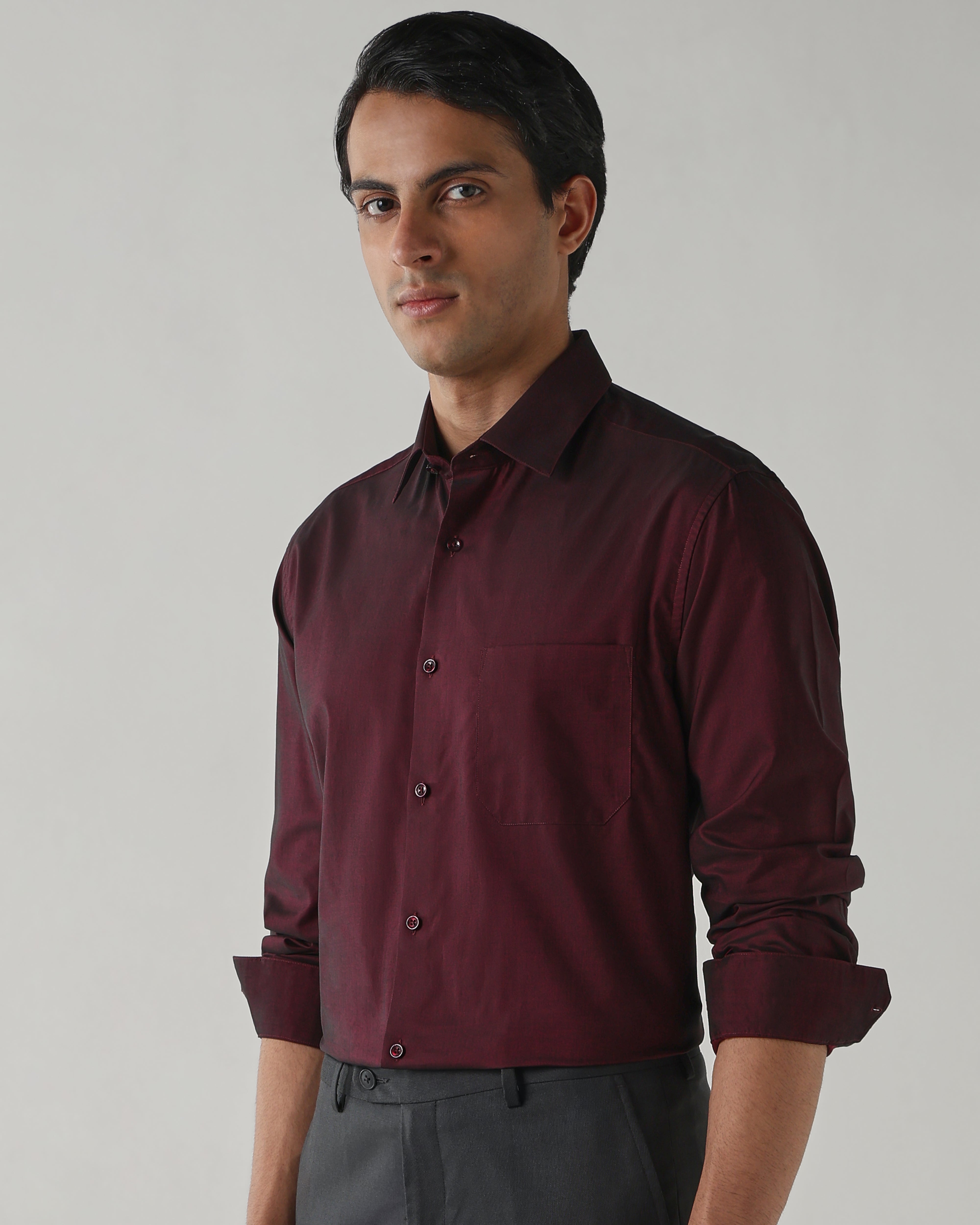 Men Regular Fit Shirt Wine