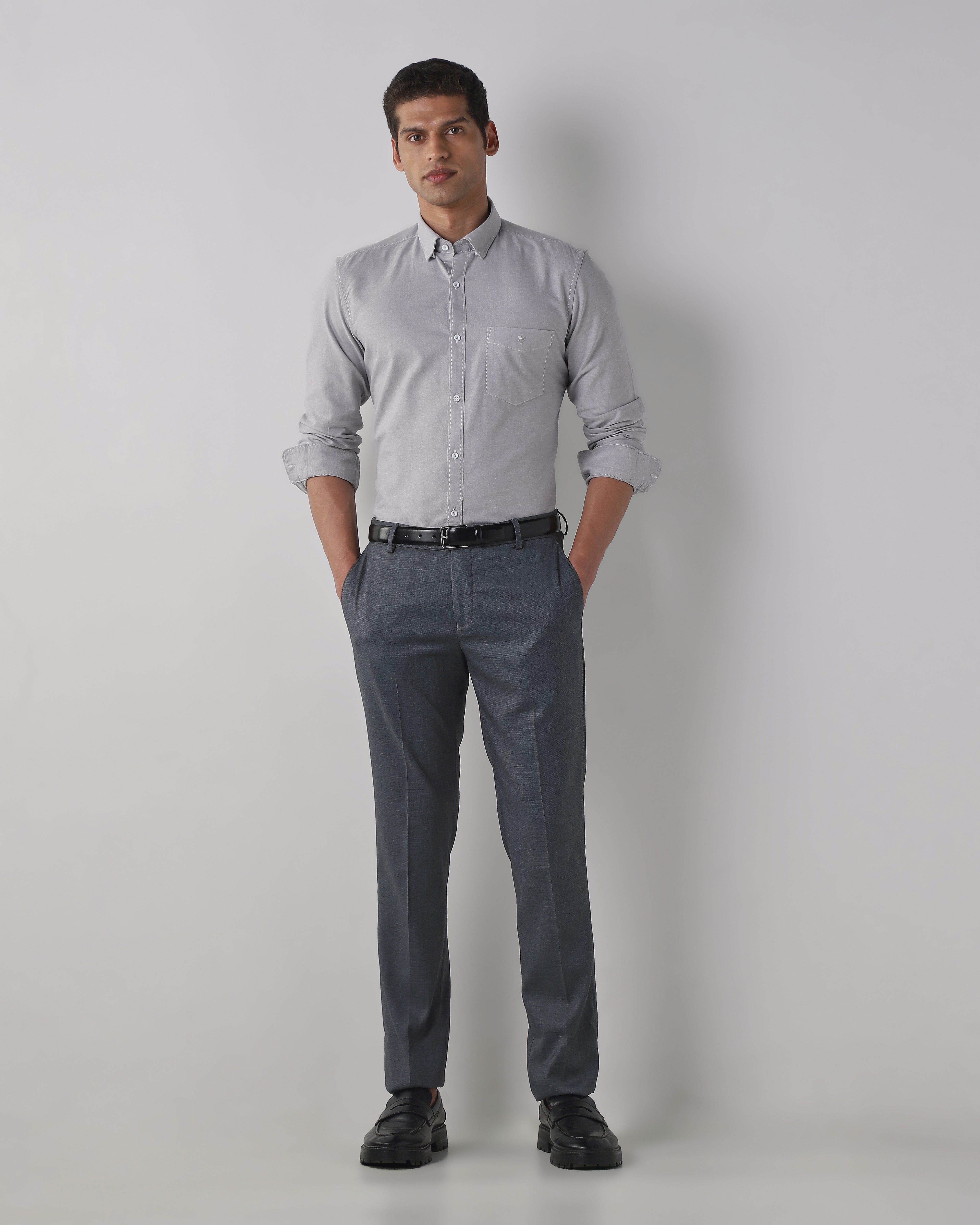 Grey  Regular Fit Trouser
