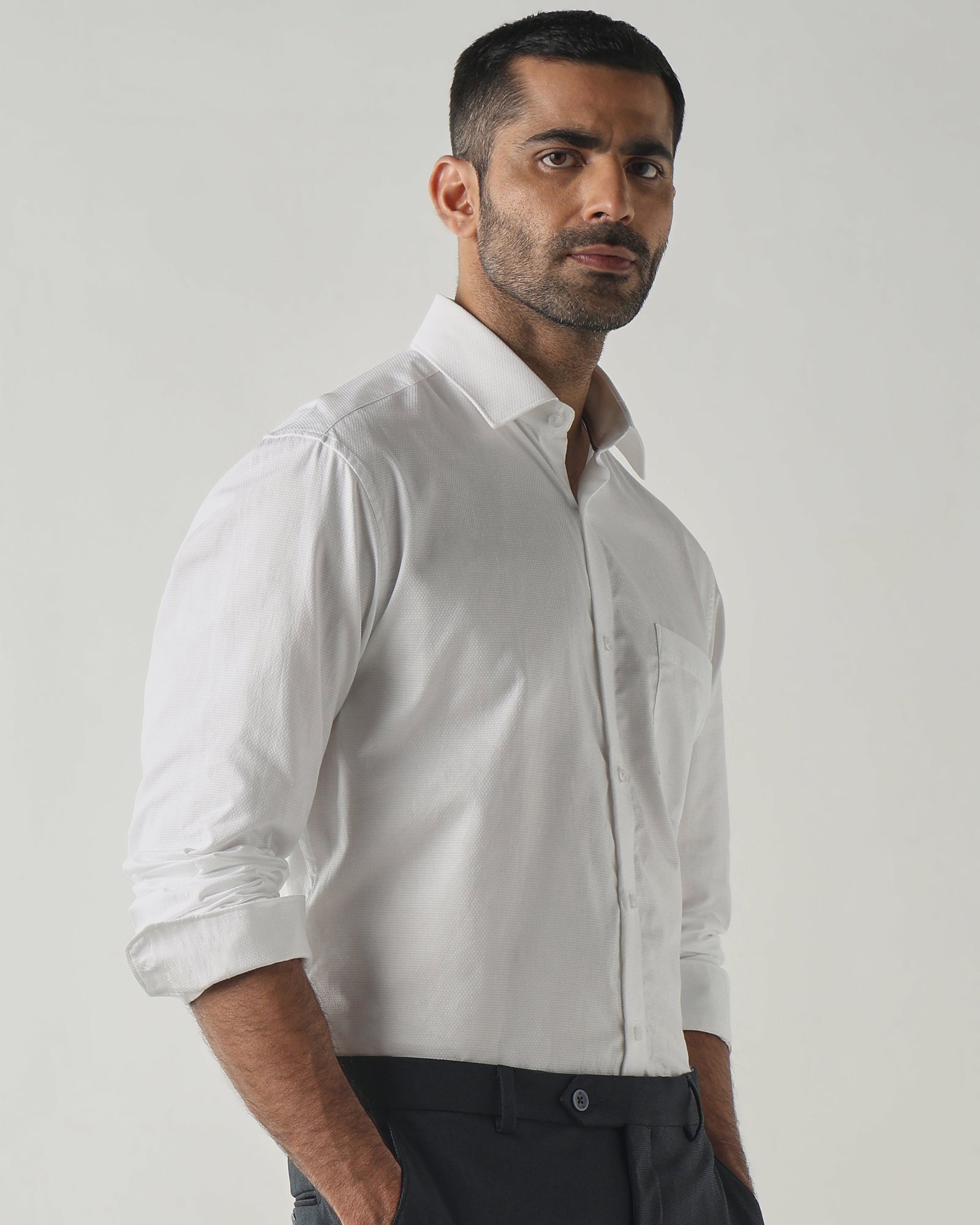 White Regular Fit Fashion Formal Shirts