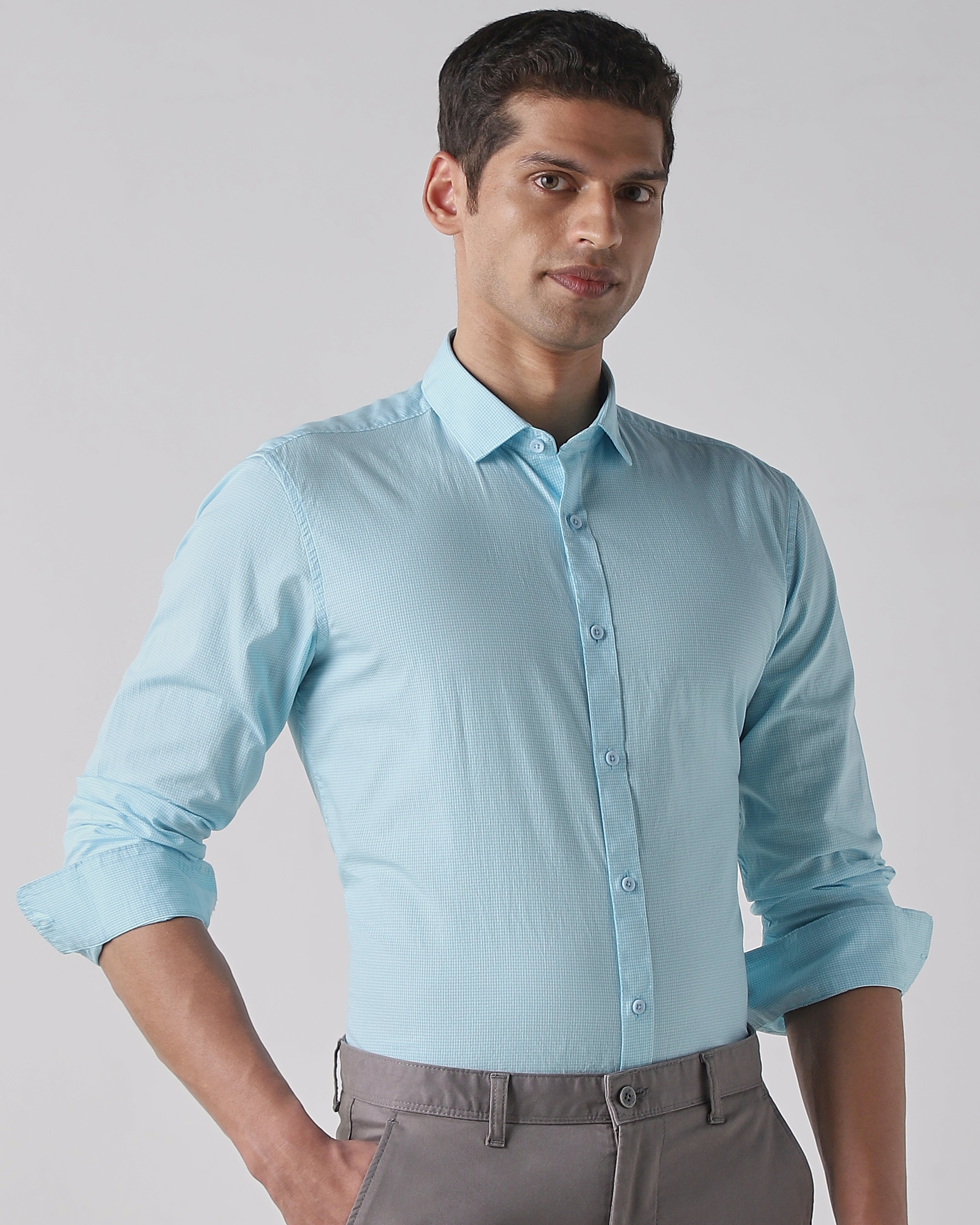 Aqua 100% COTTON Regular Fit Shirt