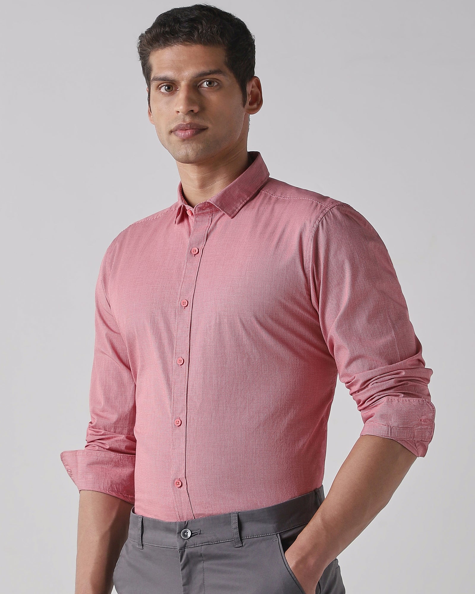 Red 100% COTTON Regular Fit Shirt
