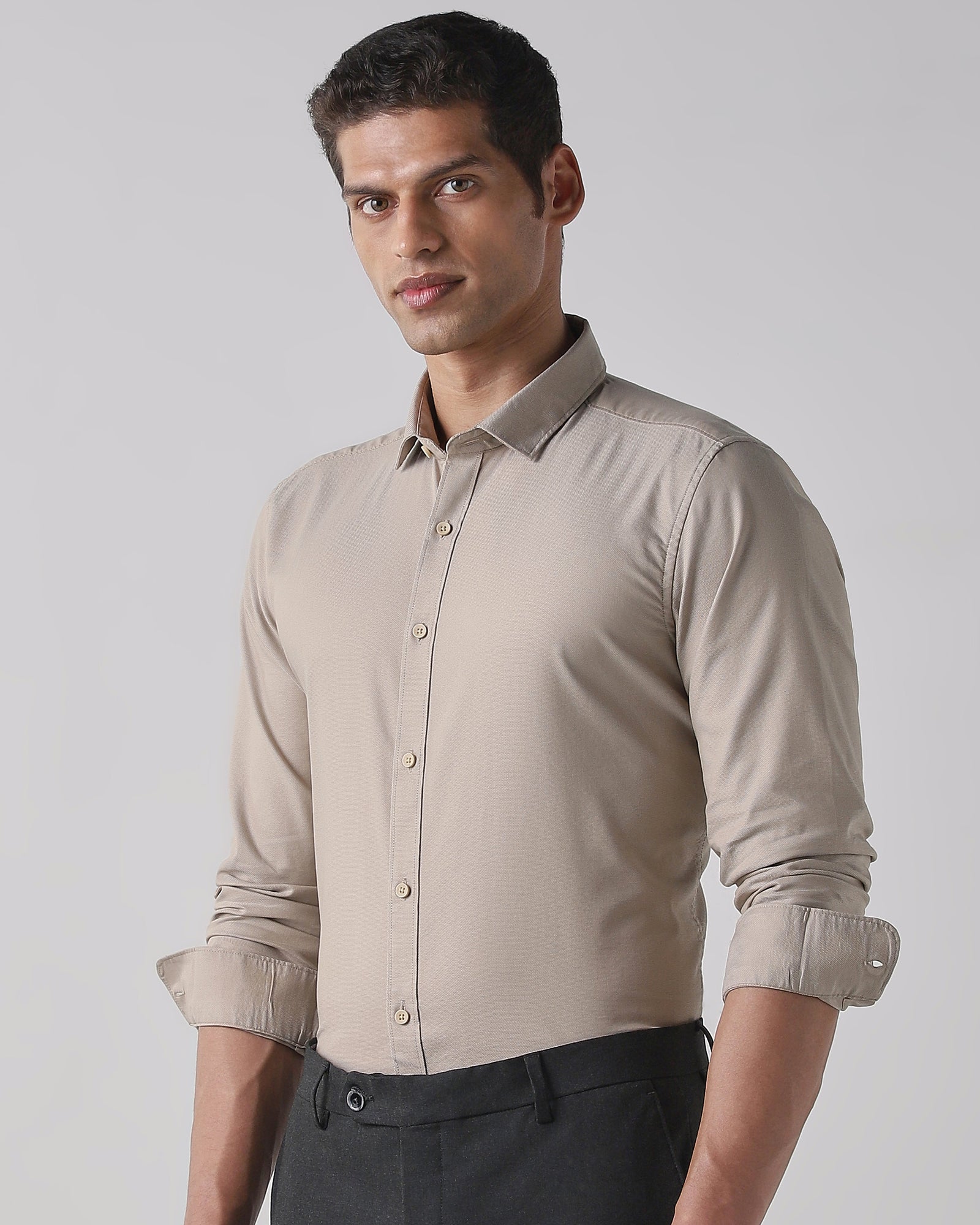 Beige Regular Fit Shirt