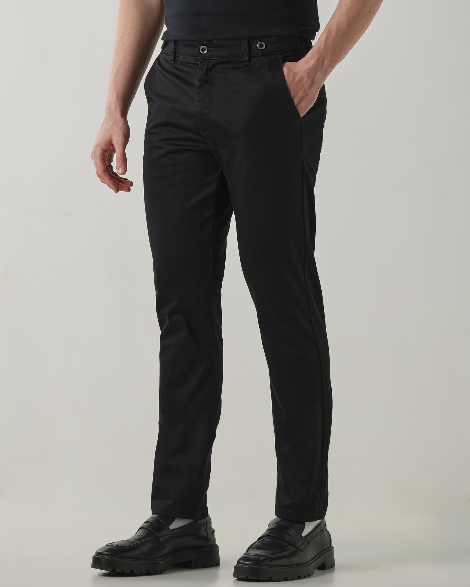 Men Regular Fit Trouser Black