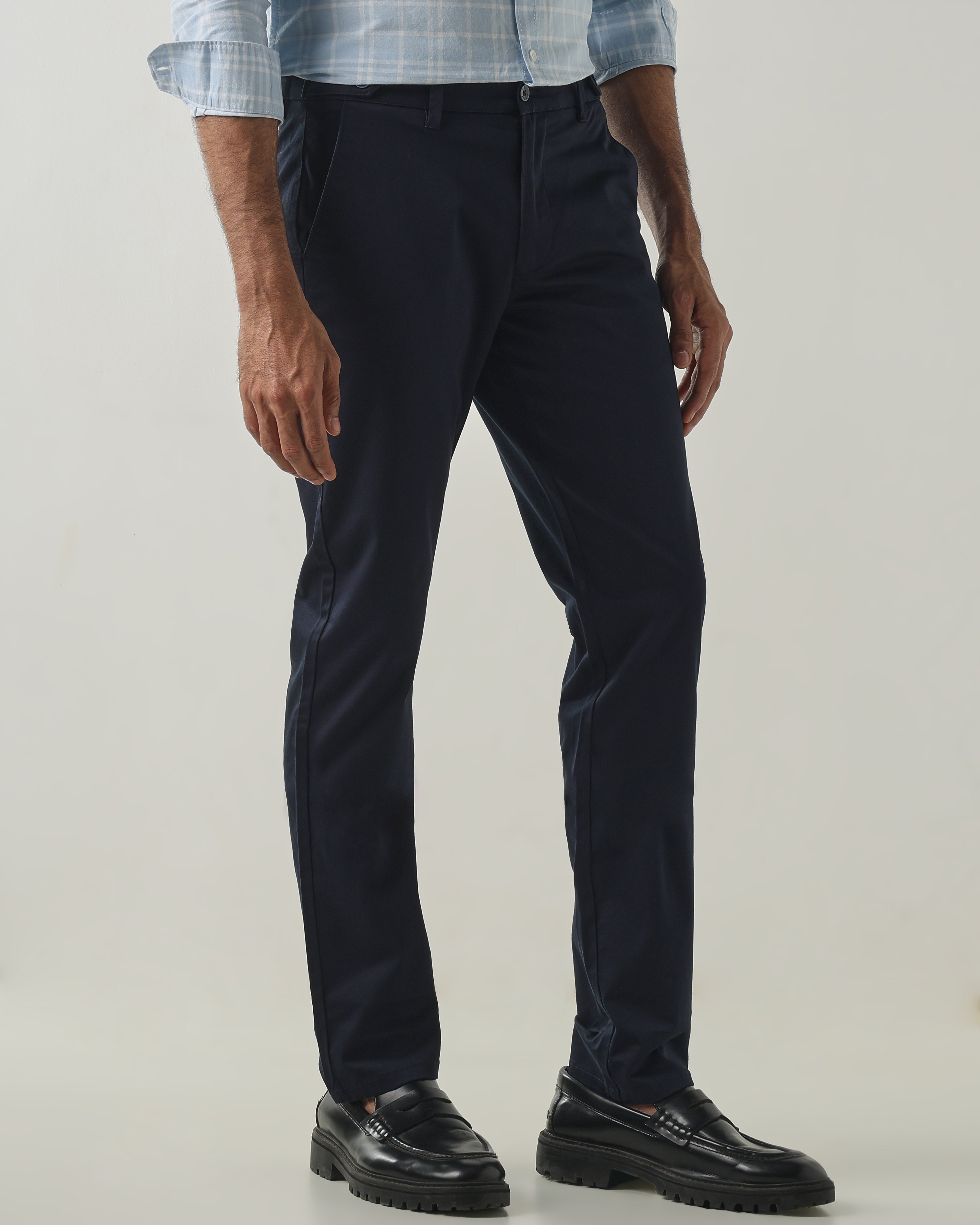 Navy REGULAR Smart Casual Trousers