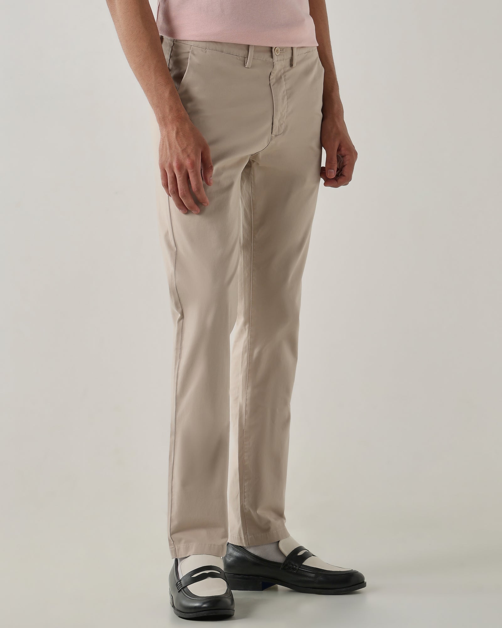 Men Regular Fit Trouser Fawn