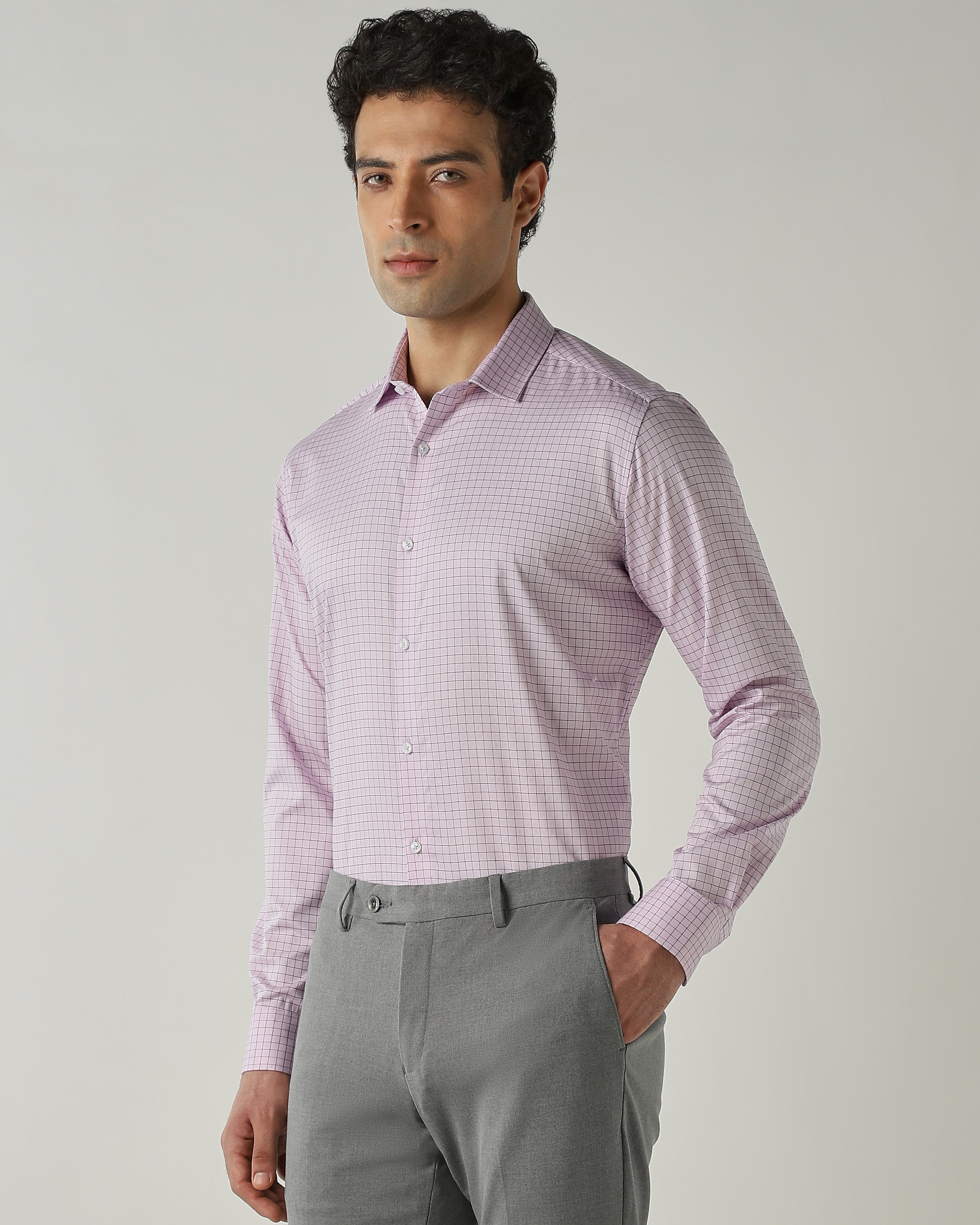 Shirt Purple Slim Fit 100% Cotton