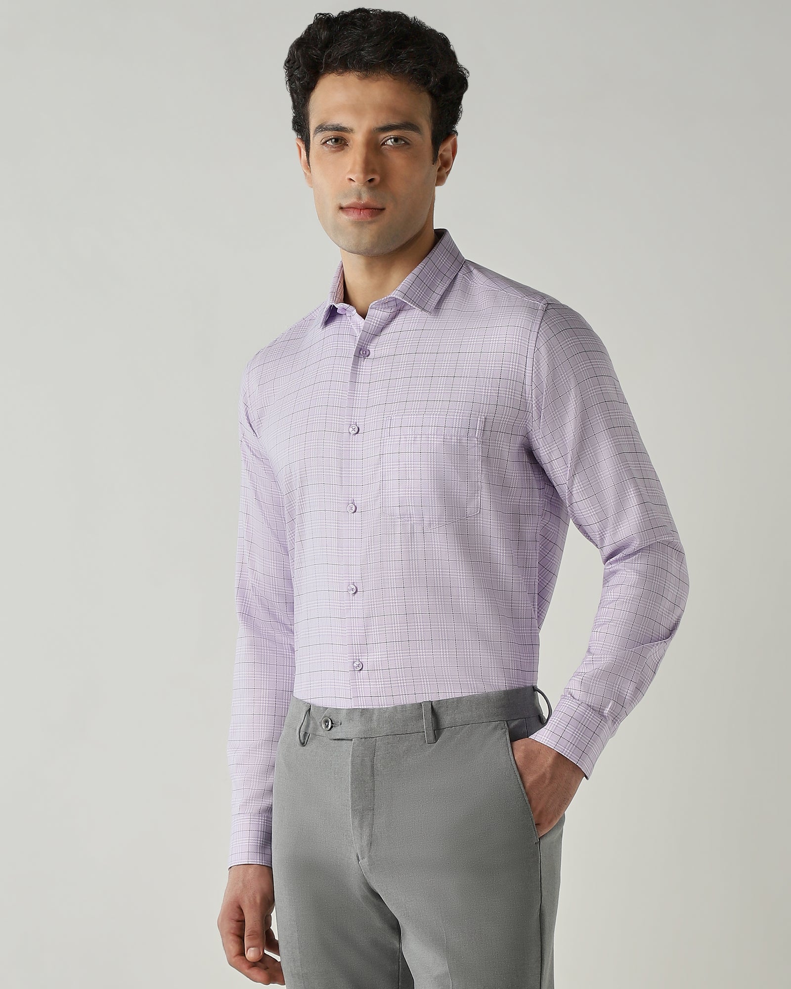 Shirt Purple Slim Fit 100% Cotton