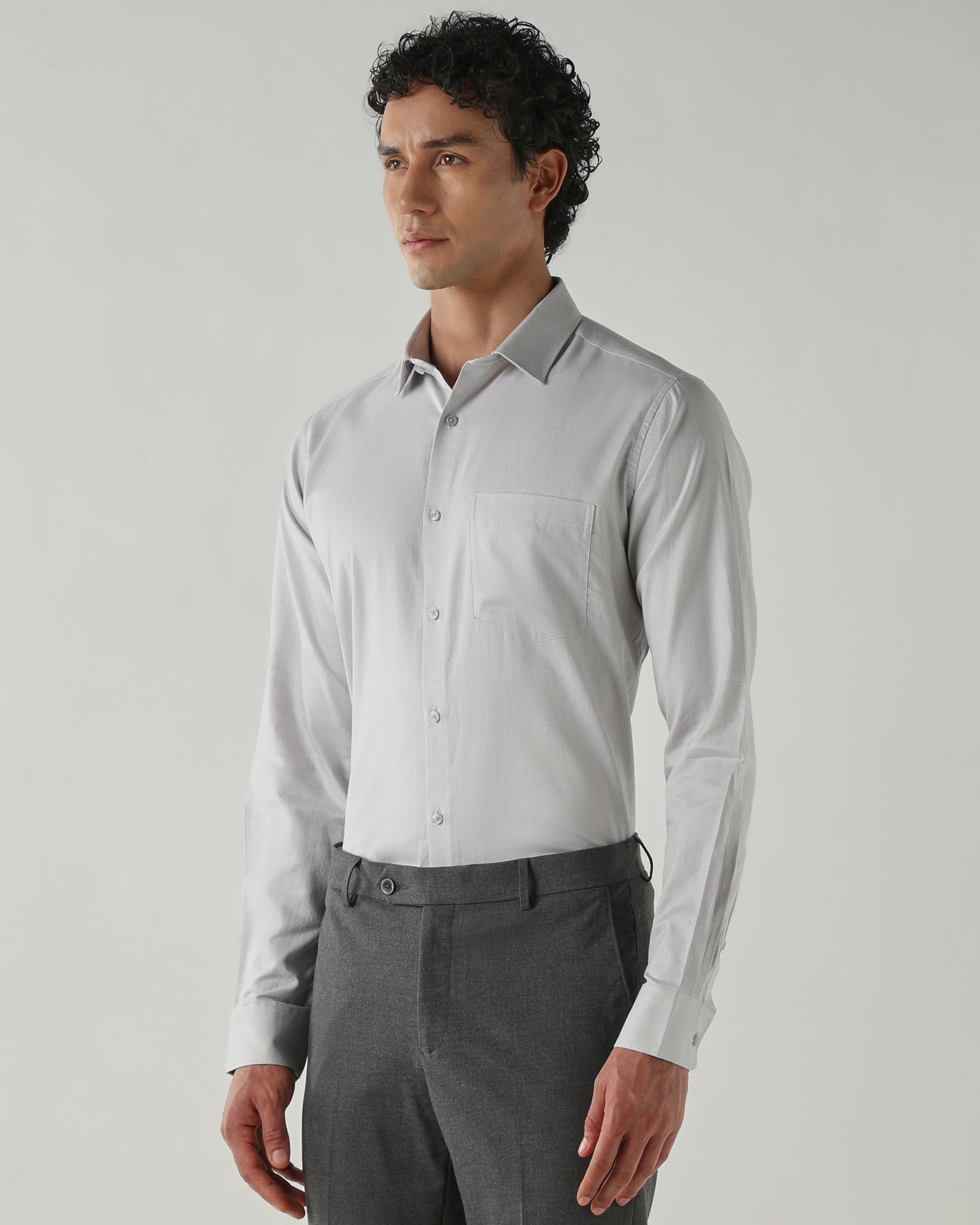Men Regular Fit Shirts Grey