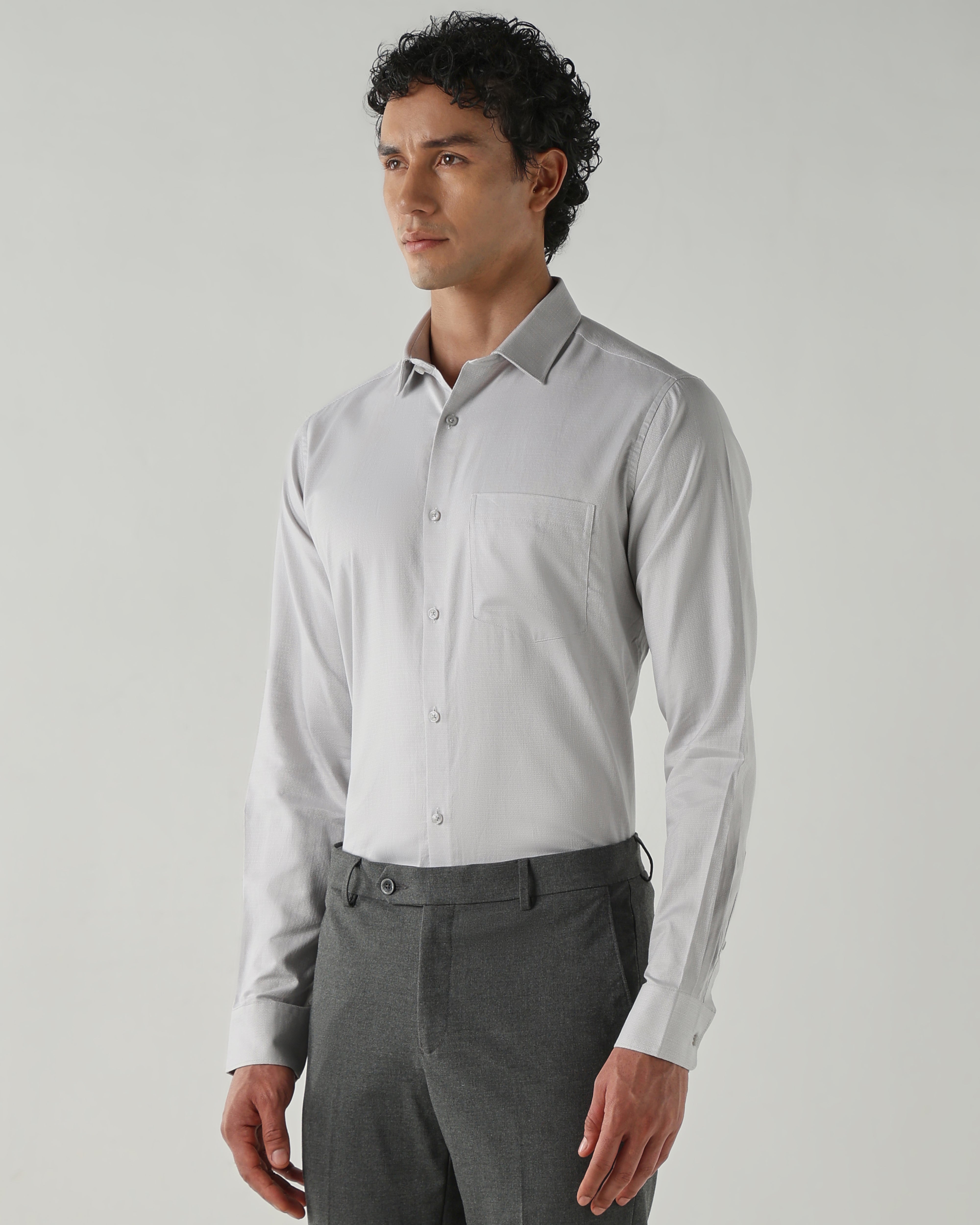 Men Regular Fit Shirts Grey