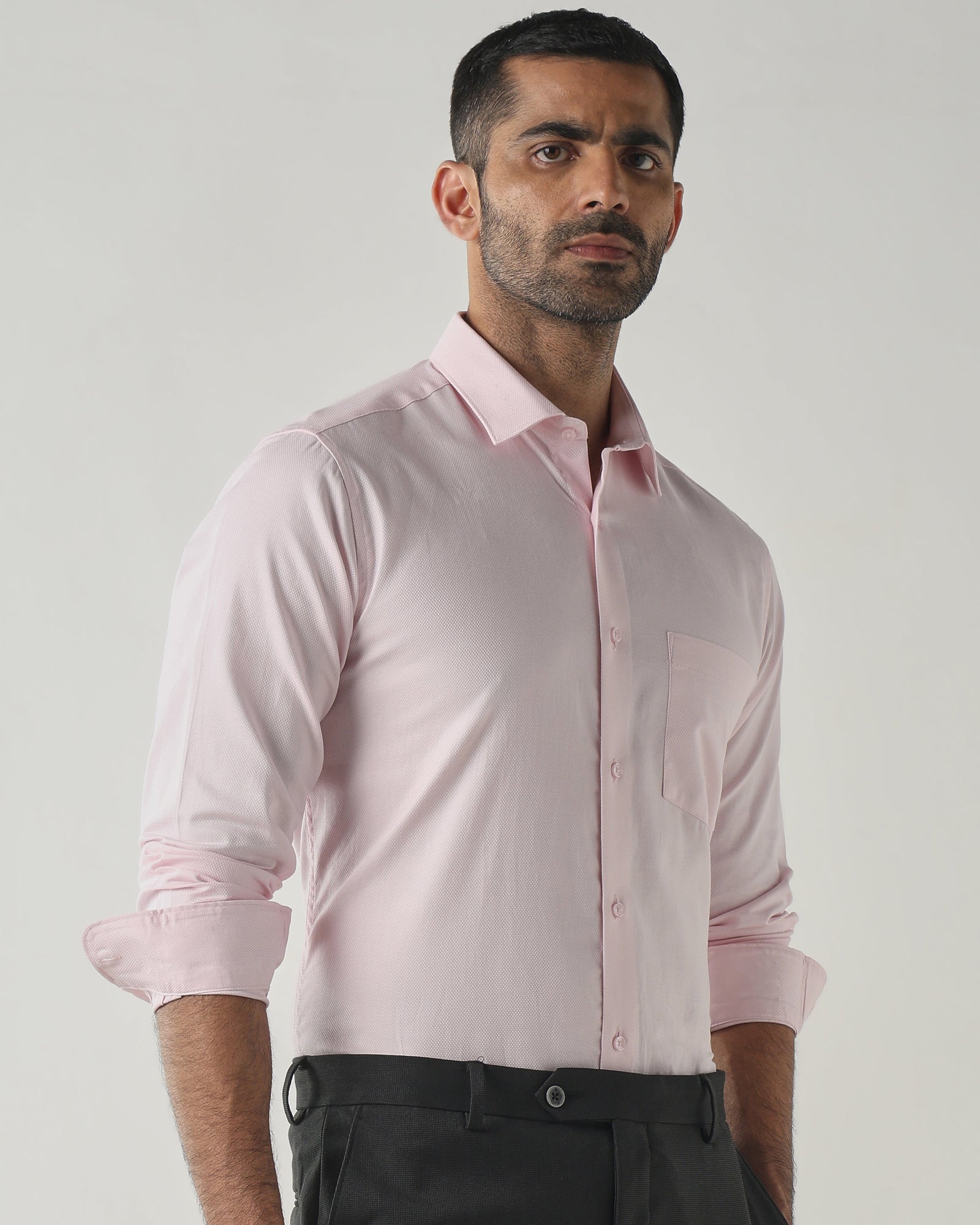 Lt Pink Slim Fit Fashion Formal Shirts