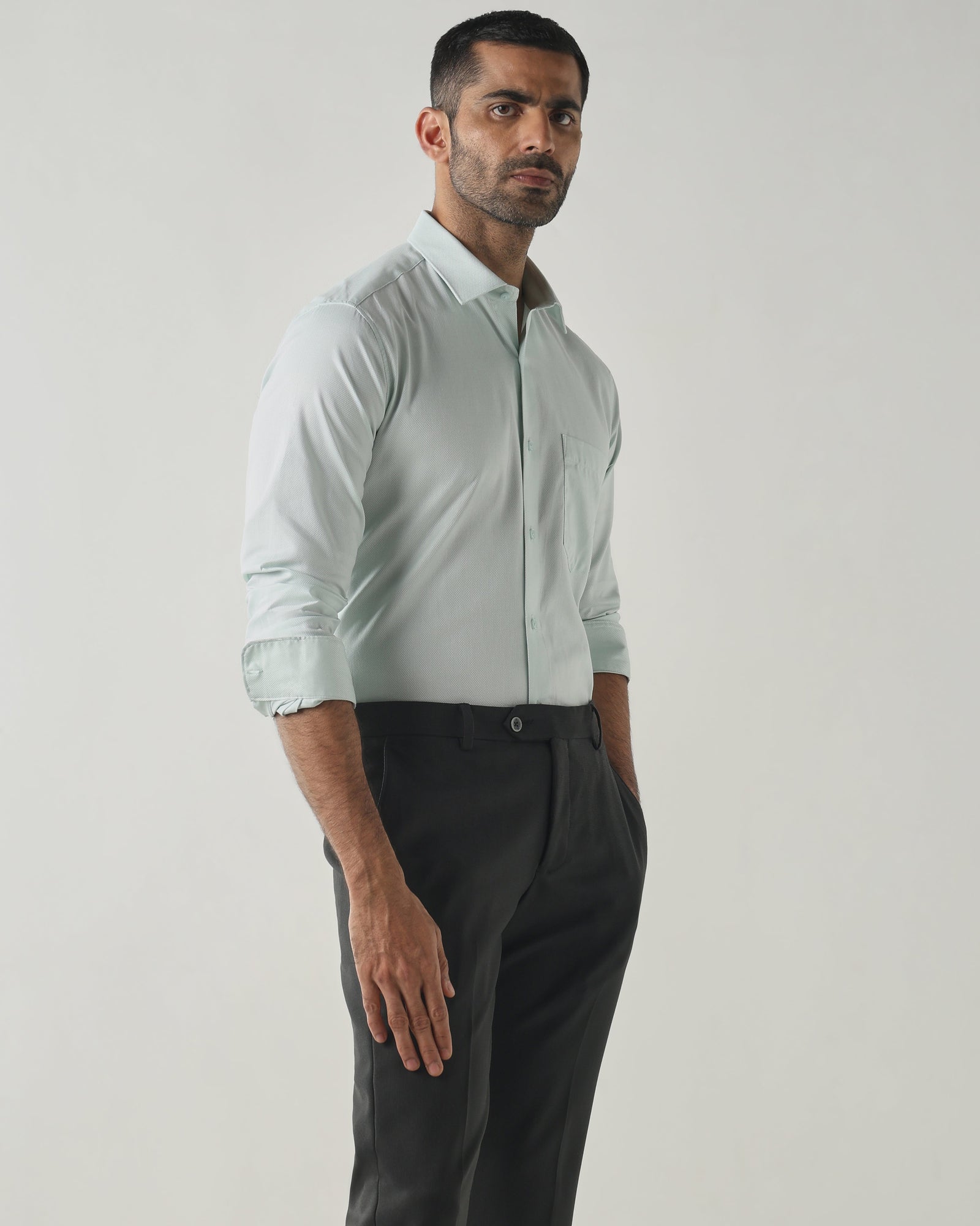 Mint Slim Fit Fashion Formal Shirts