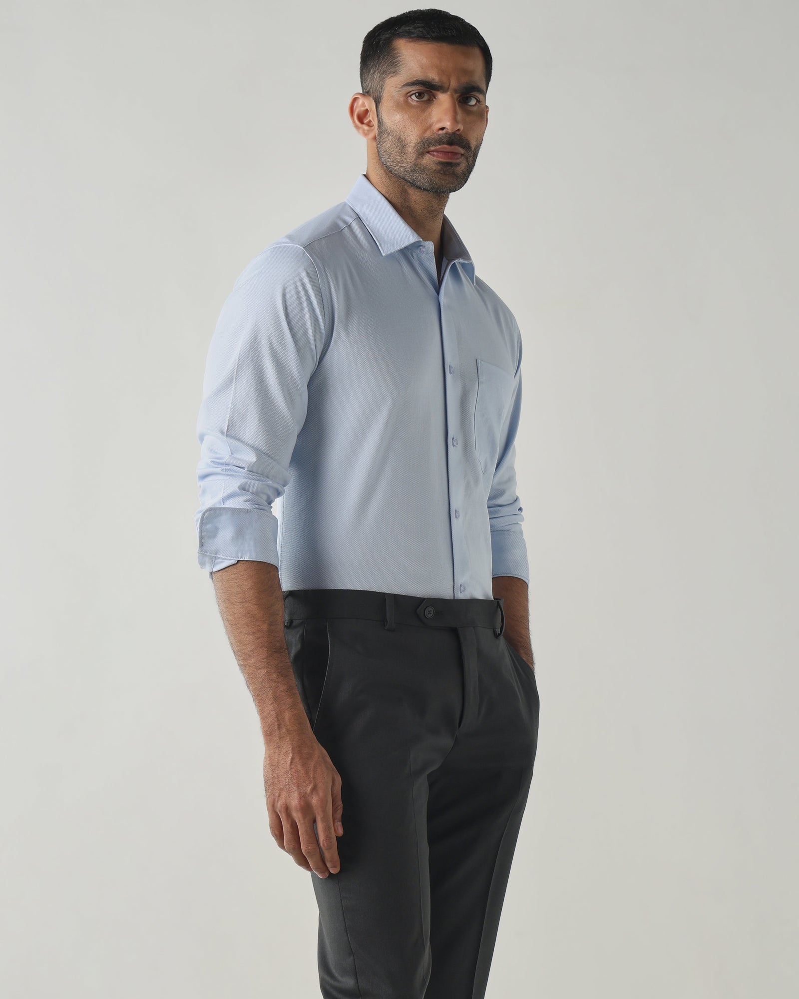 Sky Blue Slim Fit Fashion Formal Shirts