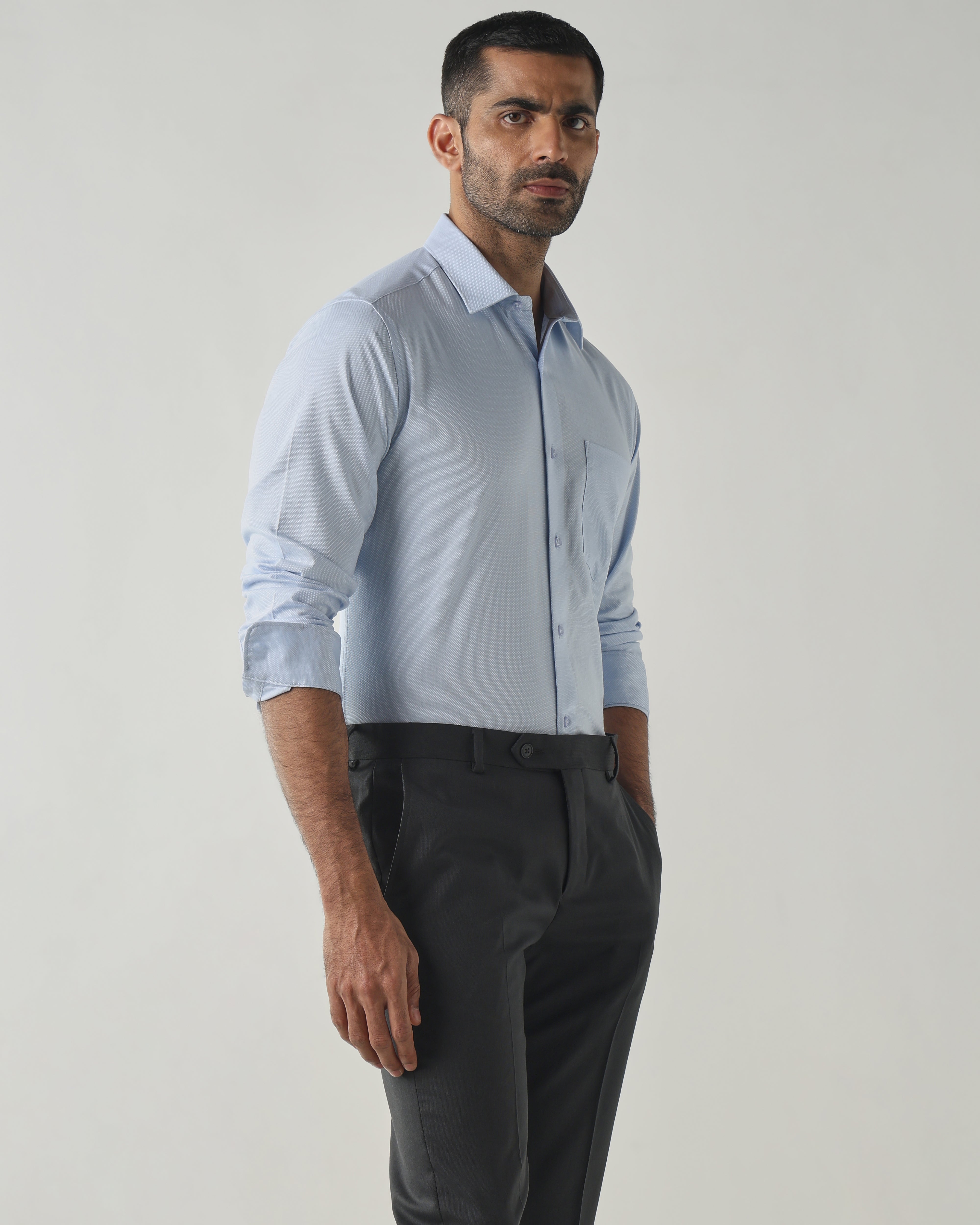 Sky Blue Slim Fit Fashion Formal Shirts