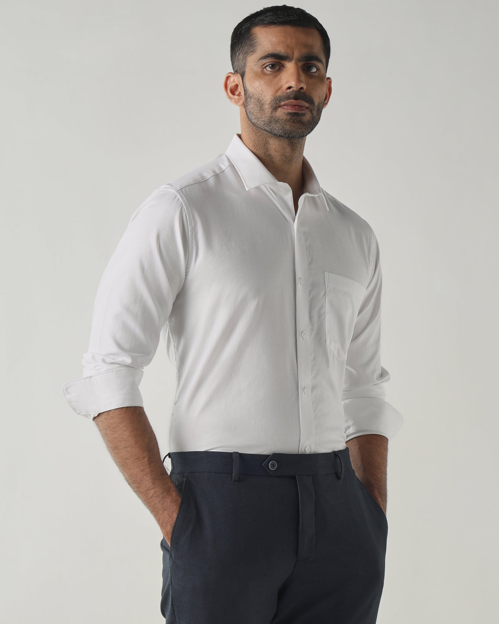 White Slim Fit Fashion Formal Shirts