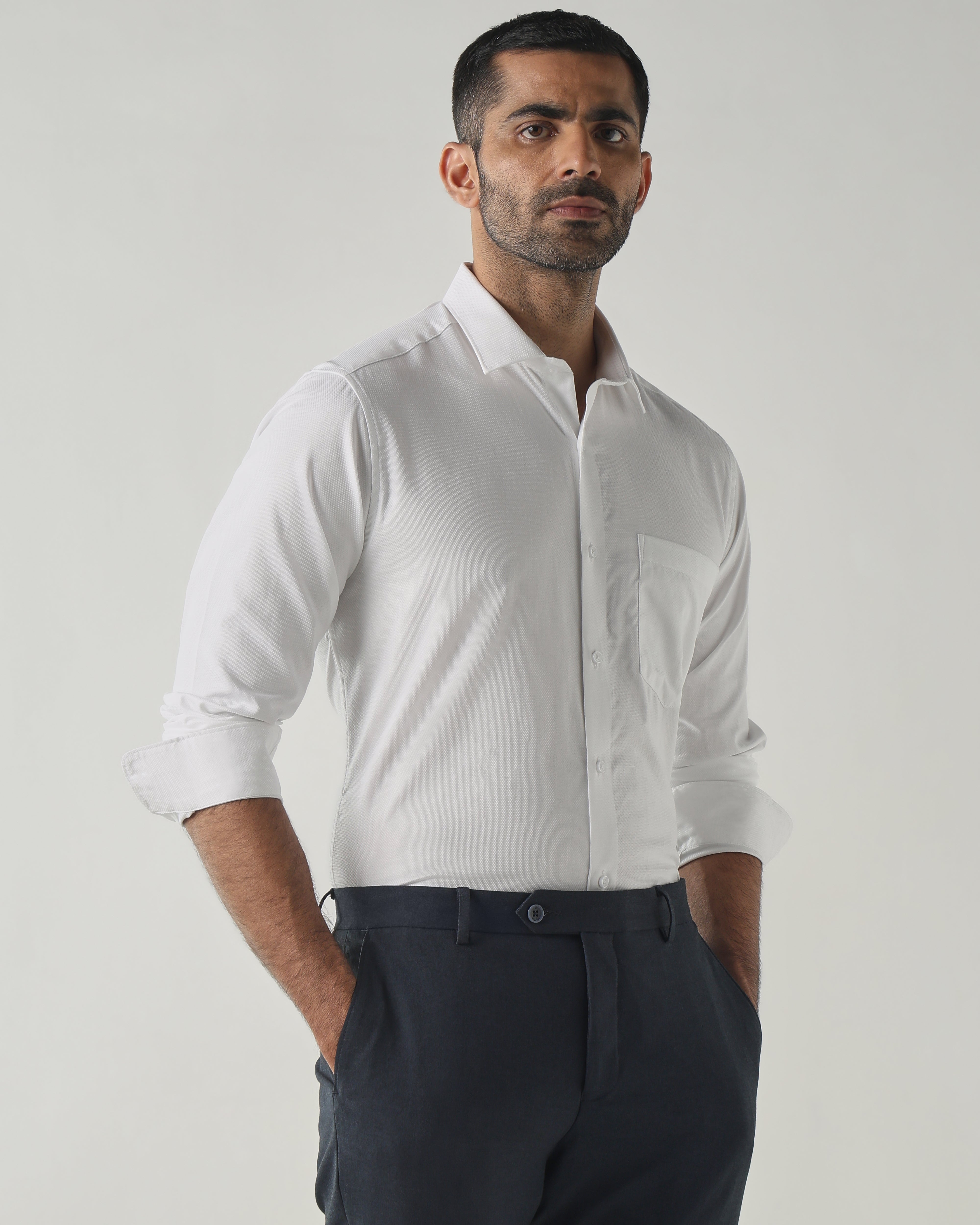 White Slim Fit Fashion Formal Shirts
