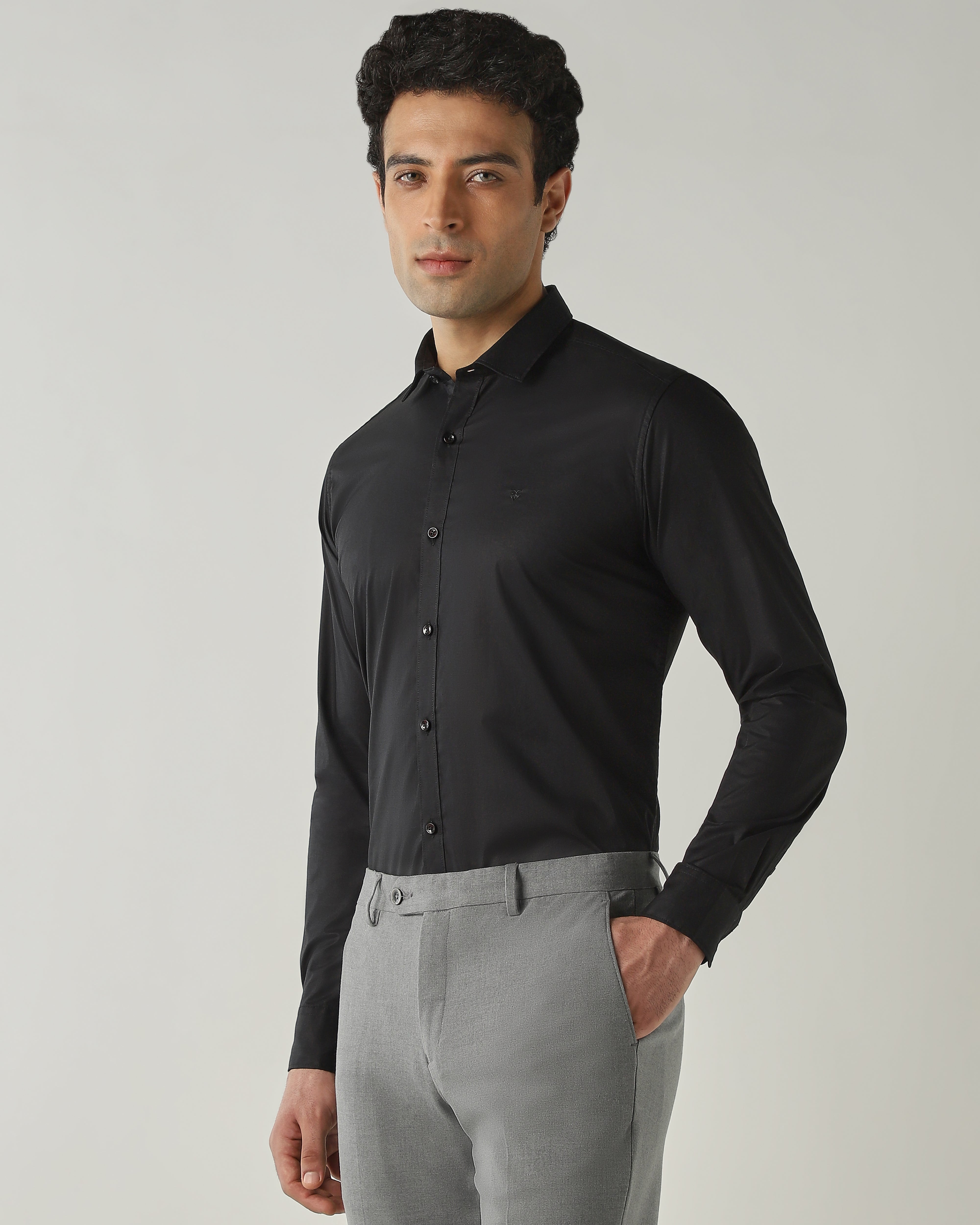 Shirt Black Slim Fit 100% Cotton