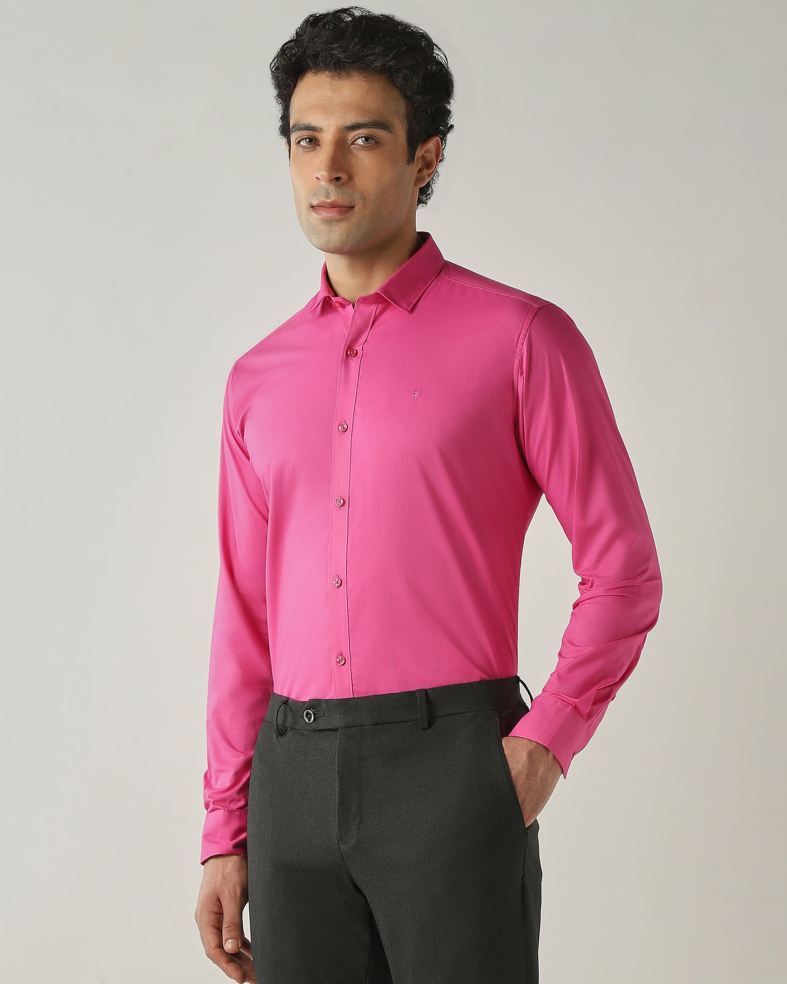 Shirt Majenta Slim Fit 100% Cotton