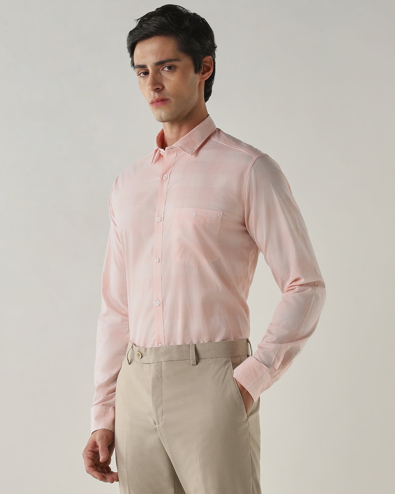 Slim Fit Shirt Orange/White