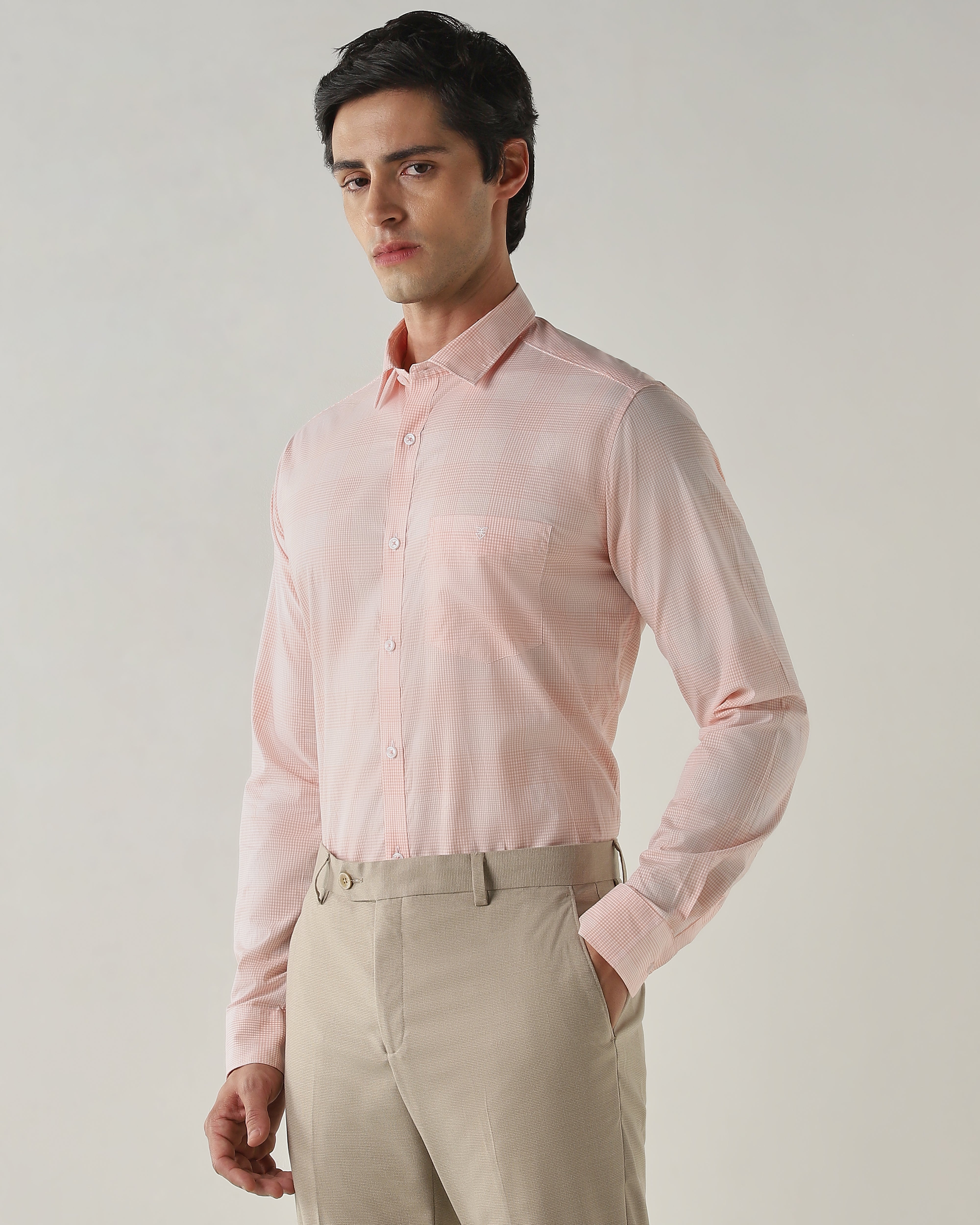 Slim Fit Shirt Orange/White