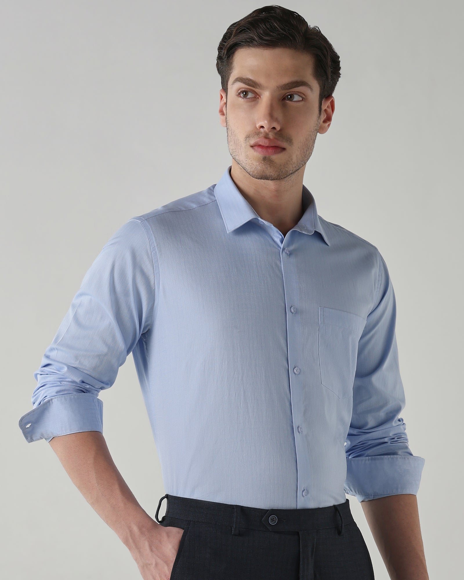 Men Regular Fit Shirt Sky Blue