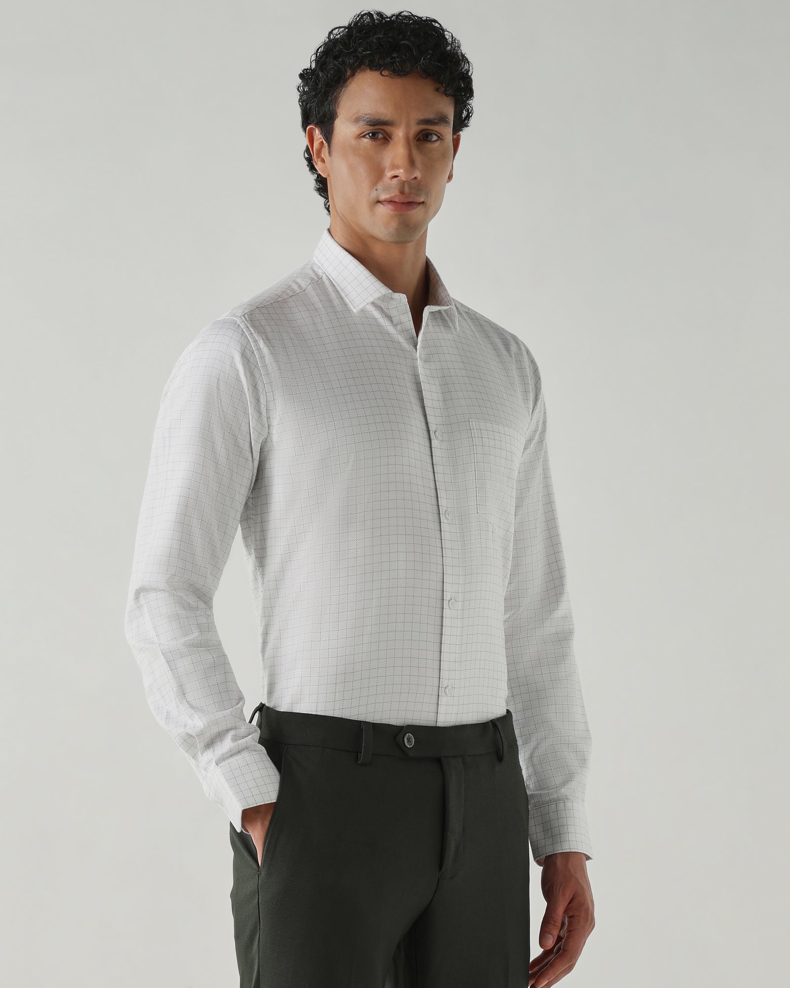 Men Slim Fit Shirts White