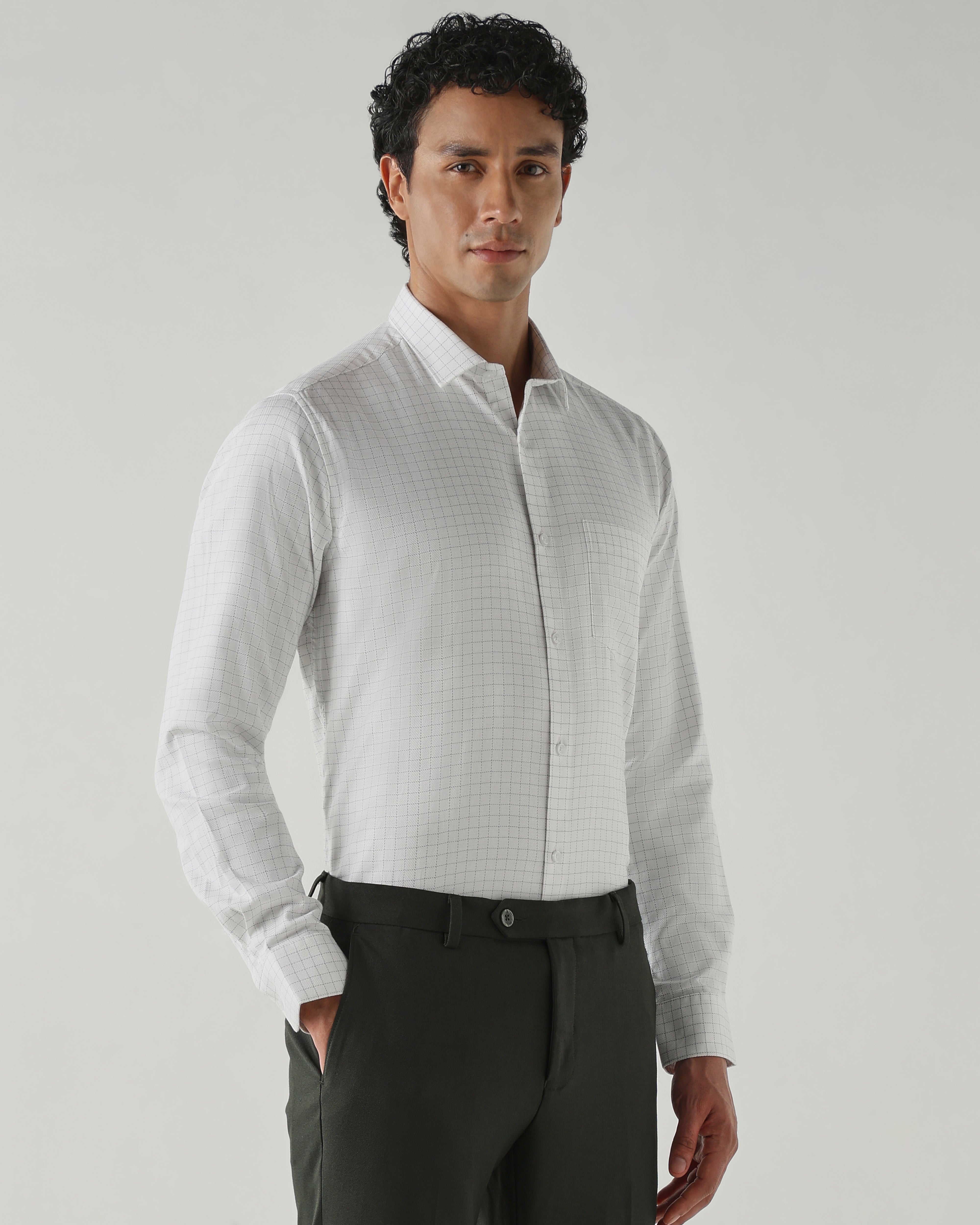 Men Slim Fit Shirts White