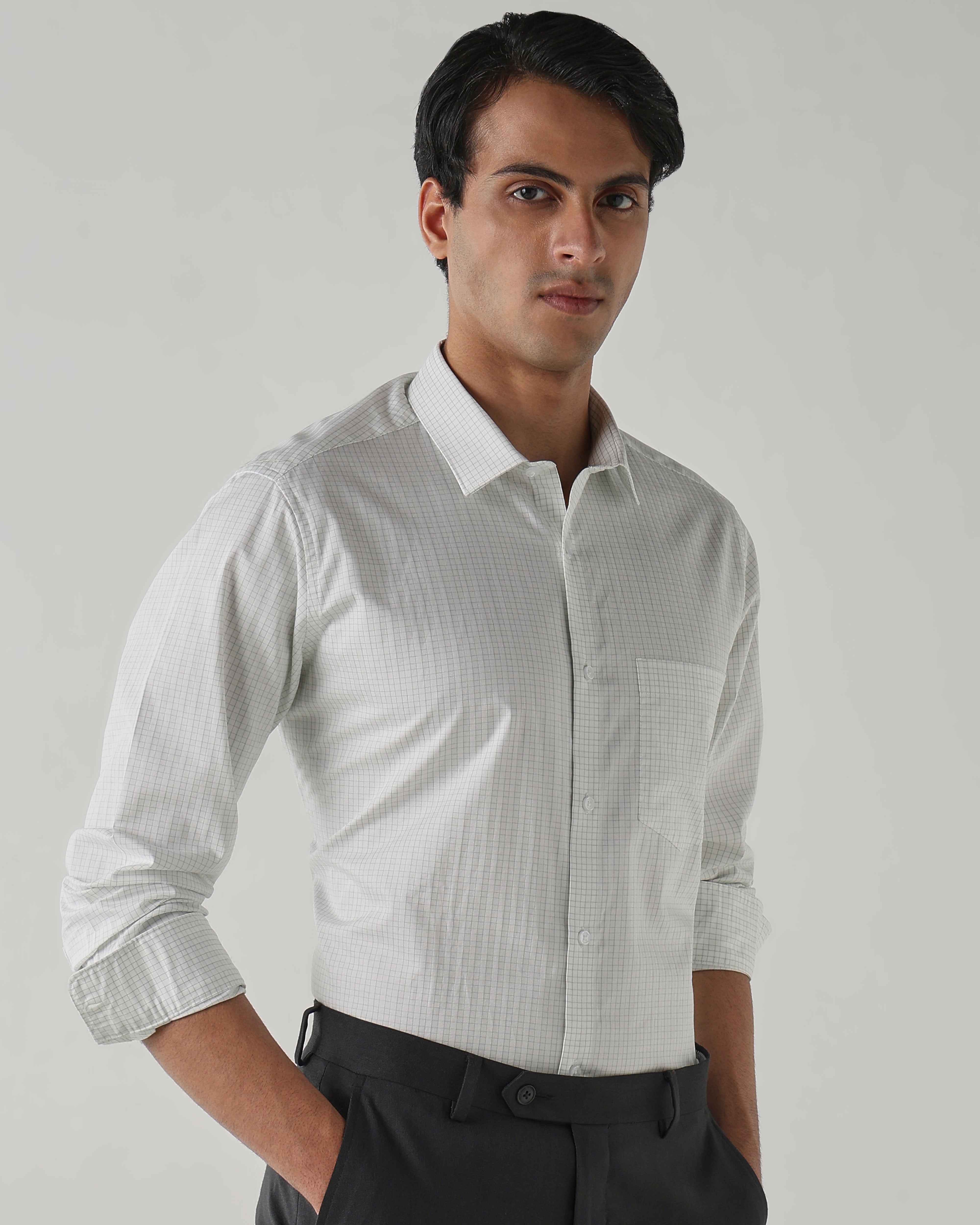 Men Regular Fit Shirt White/Green