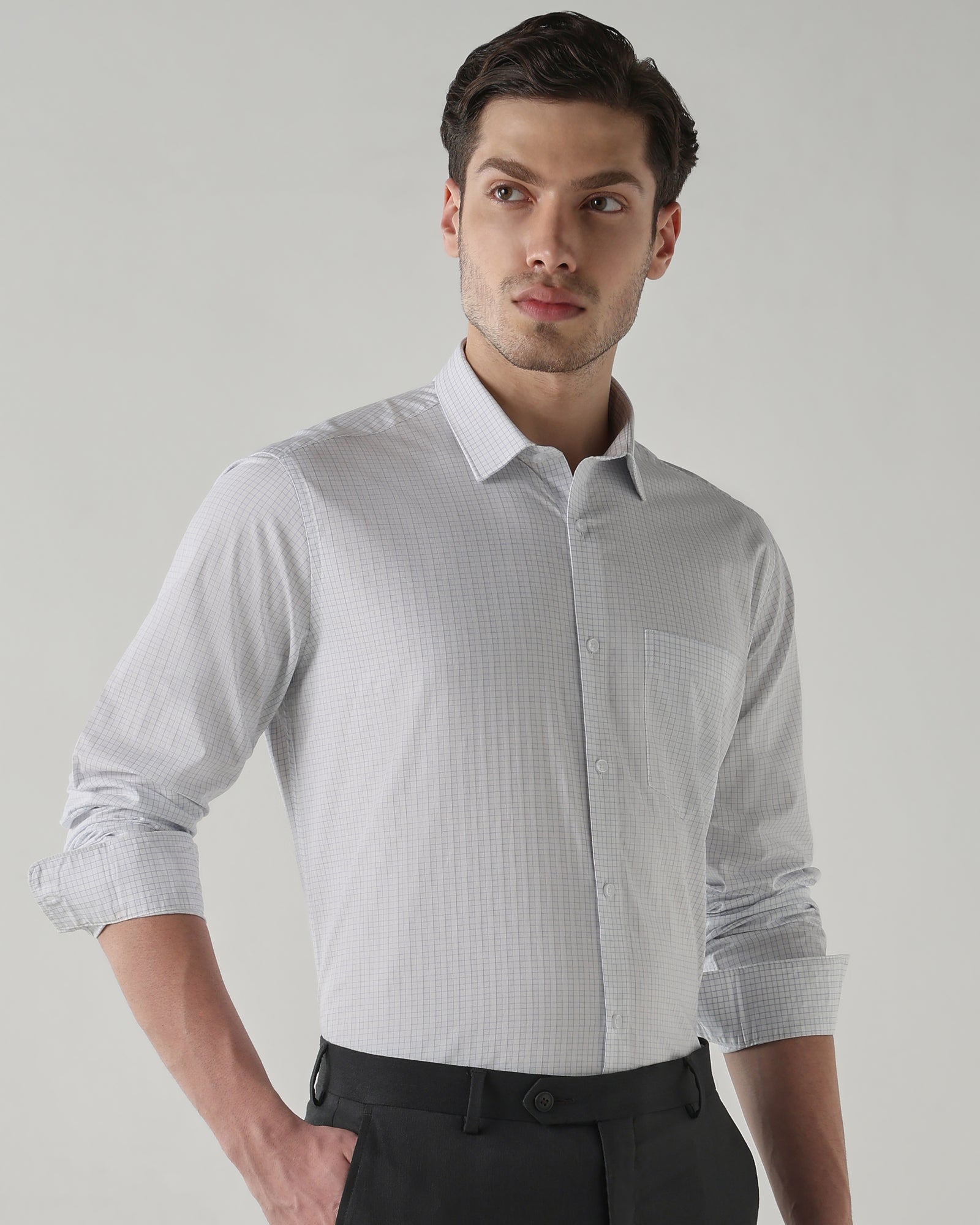 Men Regular Fit Shirt White/Blue