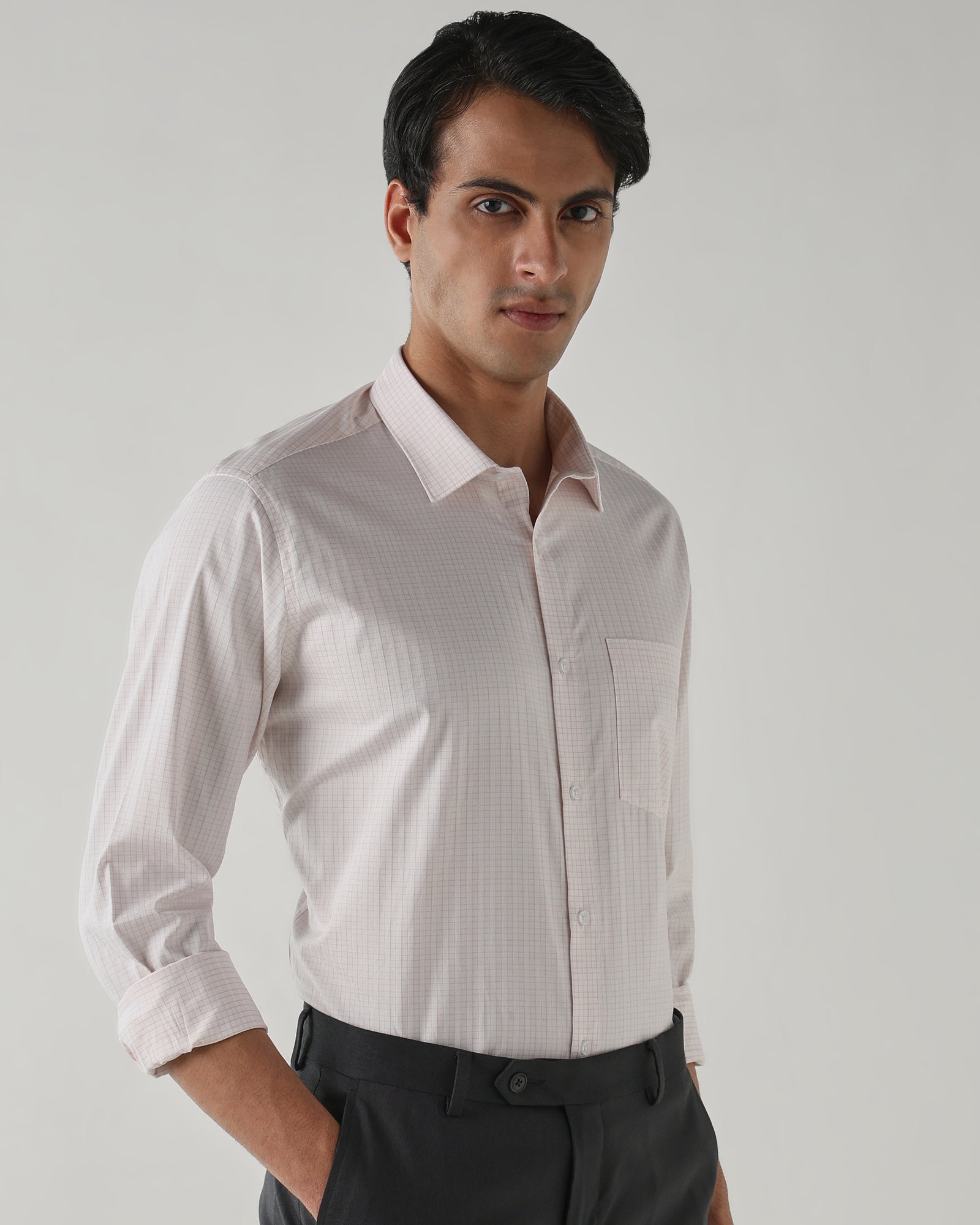 Men Regular Fit Shirt White/Pink